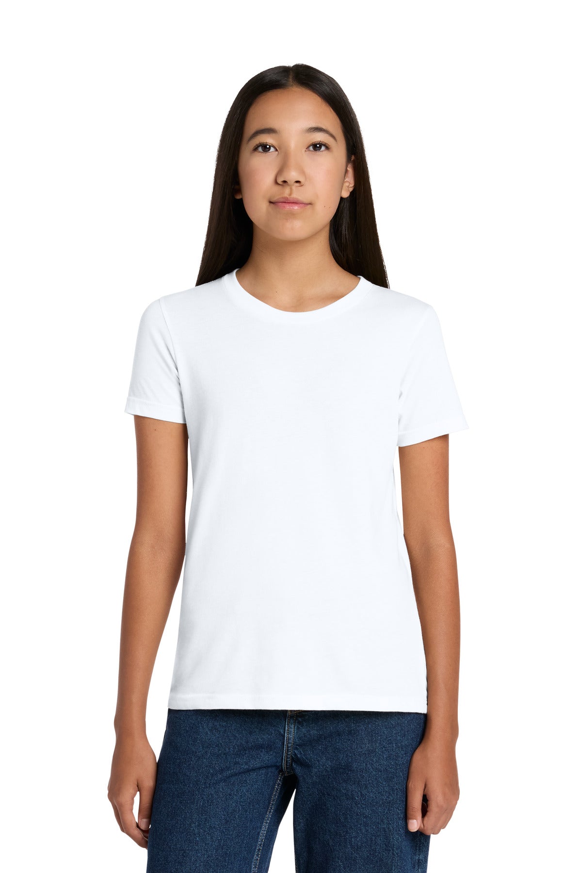 Custom logo BELLA+CANVAS ® Youth Jersey Short Sleeve Tee. BC3001Y in White