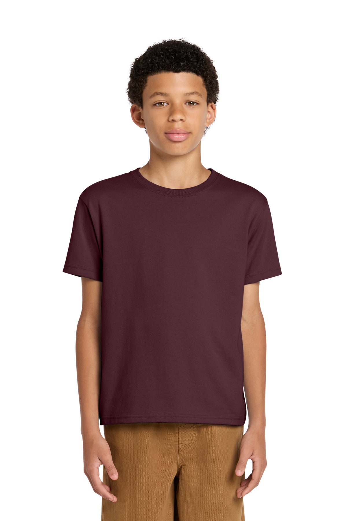 Custom logo BELLA+CANVAS® Youth 6-Ounce Heavyweight Tee BC3010Y in Maroon