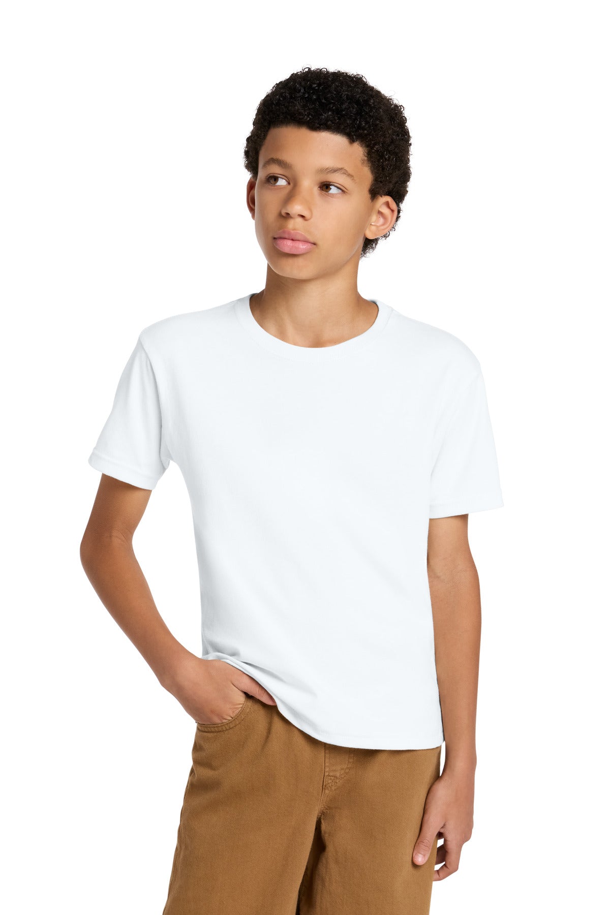 Custom logo BELLA+CANVAS® Youth 6-Ounce Heavyweight Tee BC3010Y in White