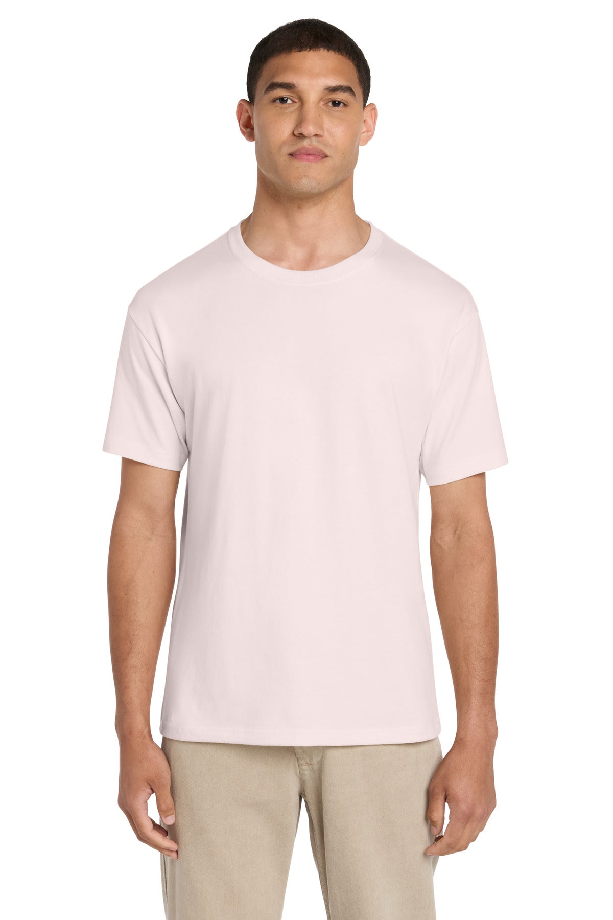 Custom logo BELLA+CANVAS® Unisex 6-Ounce Heavyweight Tee BC3010 in Soft Pink