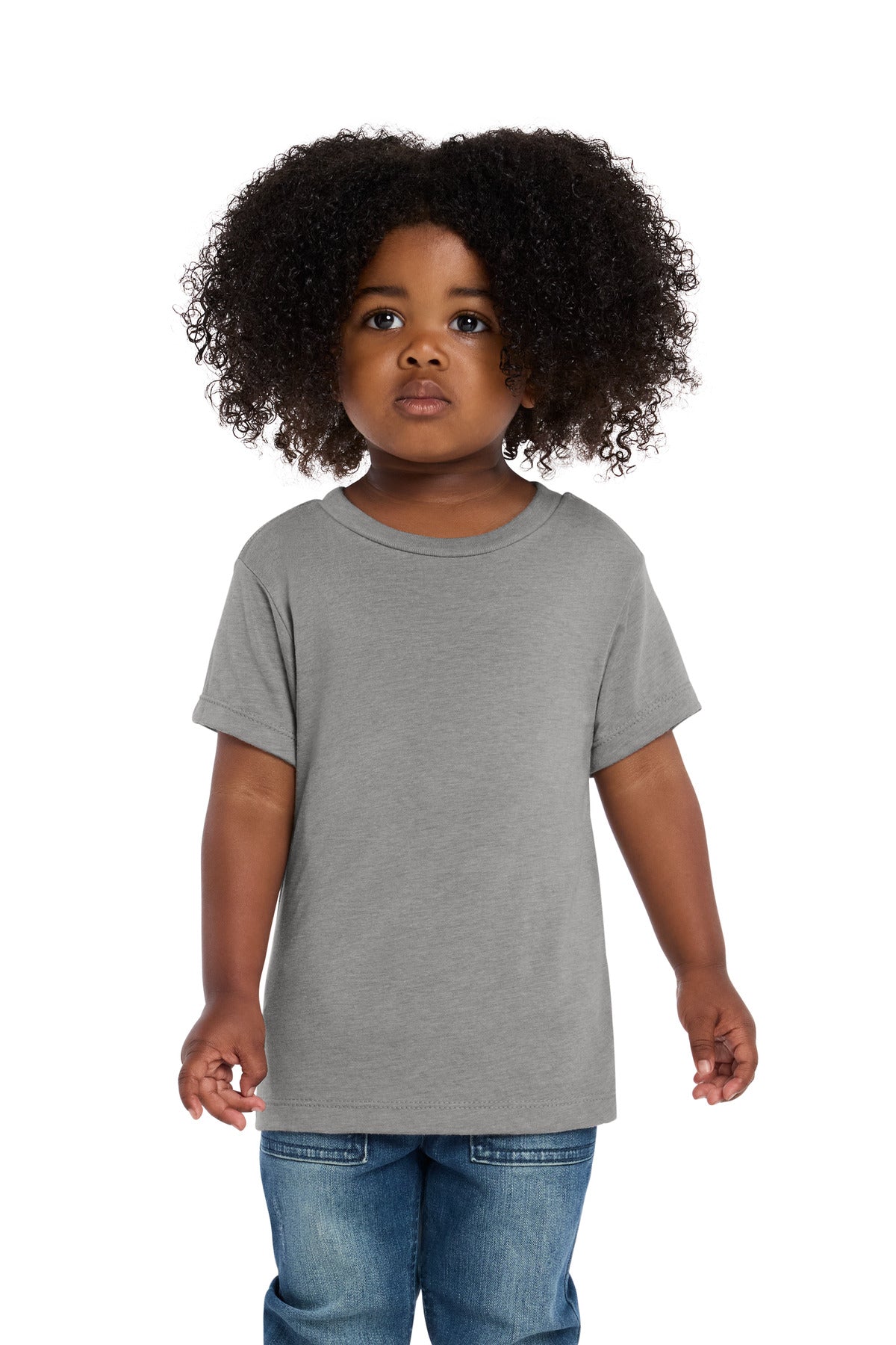 Custom logo BELLA+CANVAS® Toddler Triblend Short Sleeve Tee BC3413T in Athletic Grey Triblend