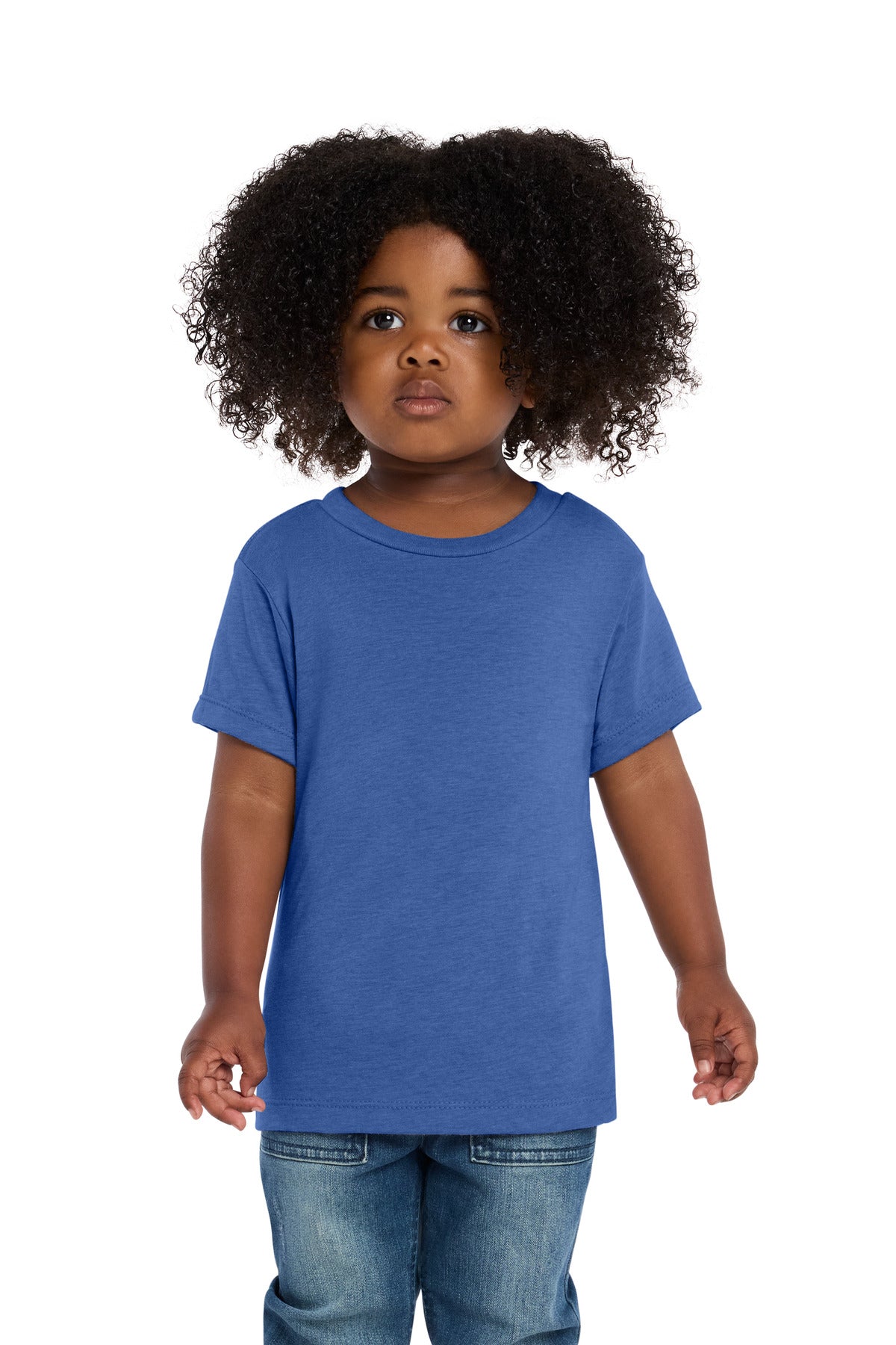 Custom logo BELLA+CANVAS® Toddler Triblend Short Sleeve Tee BC3413T in Blue Triblend