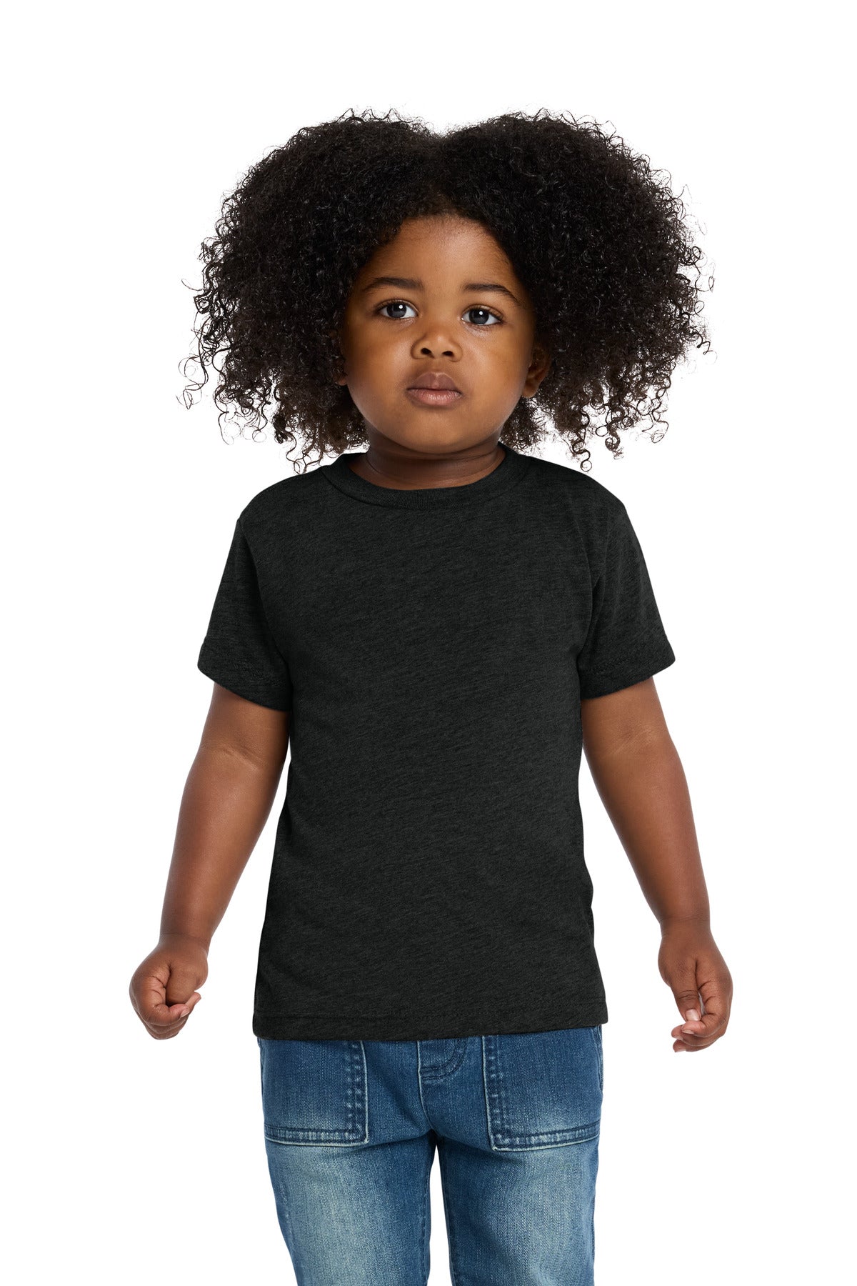 Custom logo BELLA+CANVAS® Toddler Triblend Short Sleeve Tee BC3413T in Charcoal-Black Triblend