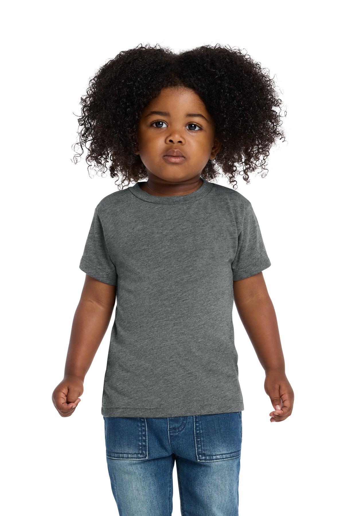 Custom logo BELLA+CANVAS® Toddler Triblend Short Sleeve Tee BC3413T in Grey Triblend