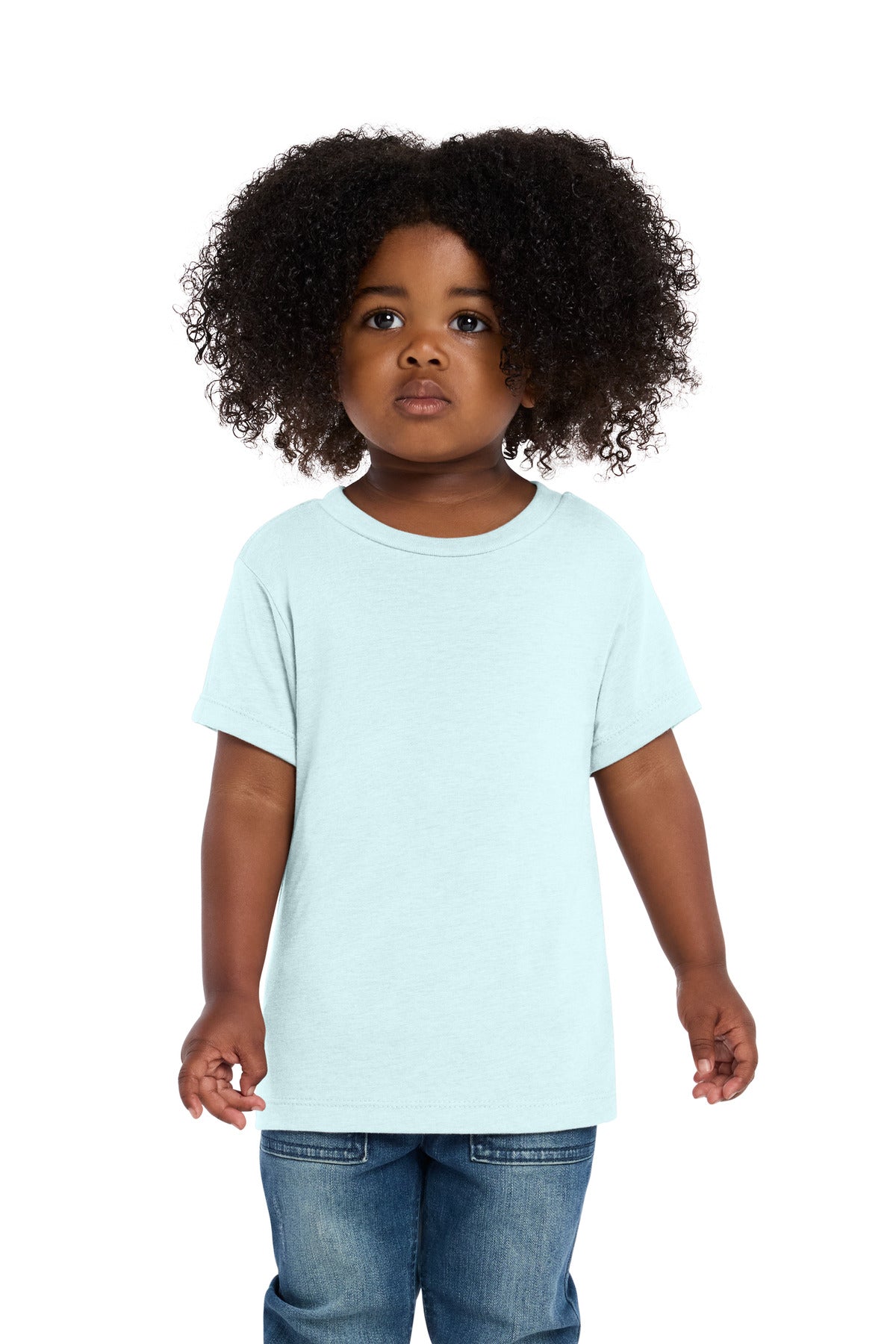 Custom logo BELLA+CANVAS® Toddler Triblend Short Sleeve Tee BC3413T in Ice Blue Triblend