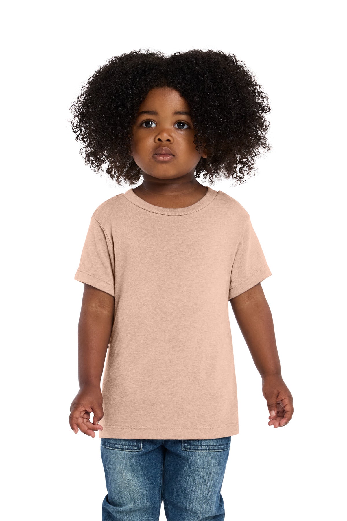 Custom logo BELLA+CANVAS® Toddler Triblend Short Sleeve Tee BC3413T in Peach Triblend