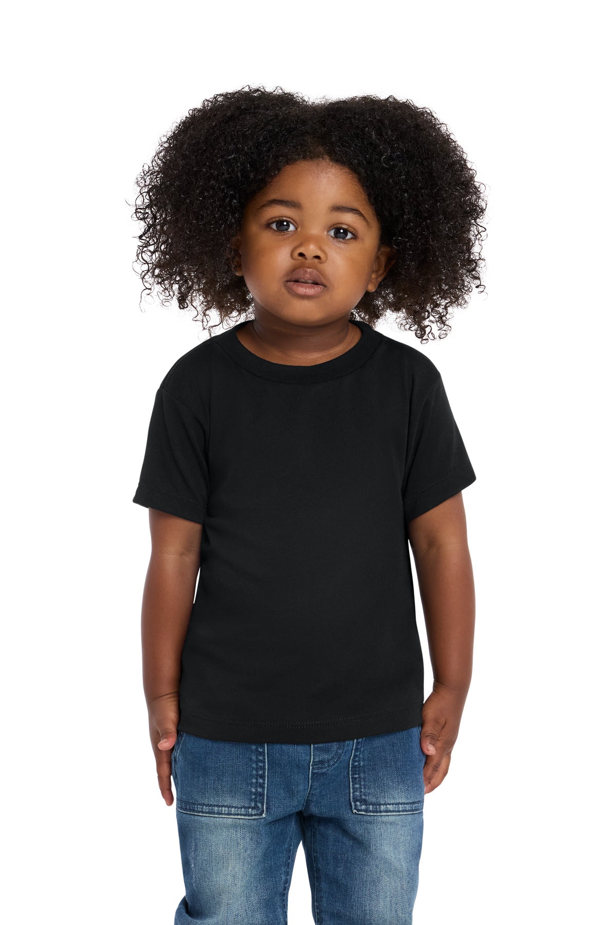 Custom logo BELLA+CANVAS® Toddler Triblend Short Sleeve Tee BC3413T in Solid Black Triblend