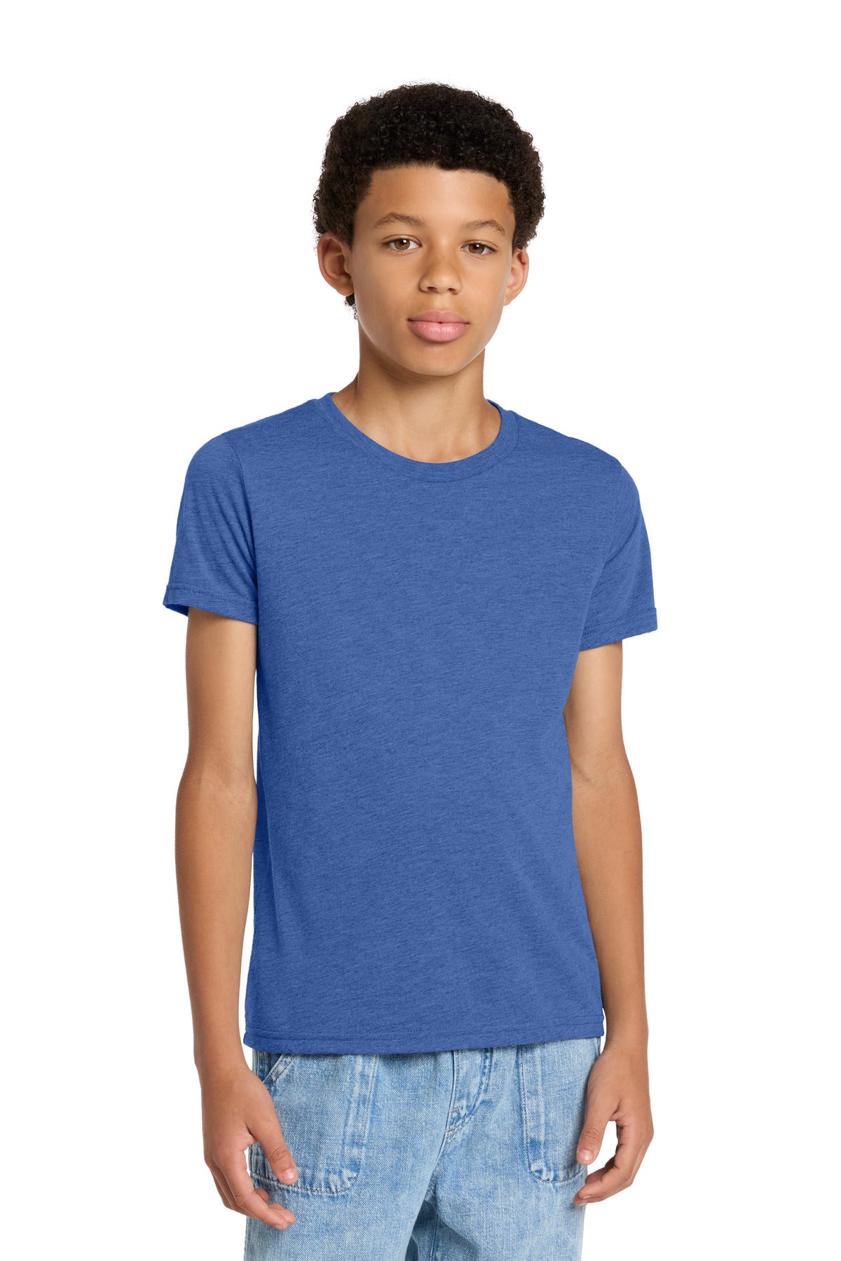Custom logo BELLA+CANVAS ® Youth Triblend Short Sleeve Tee. BC3413Y in Blue Triblend