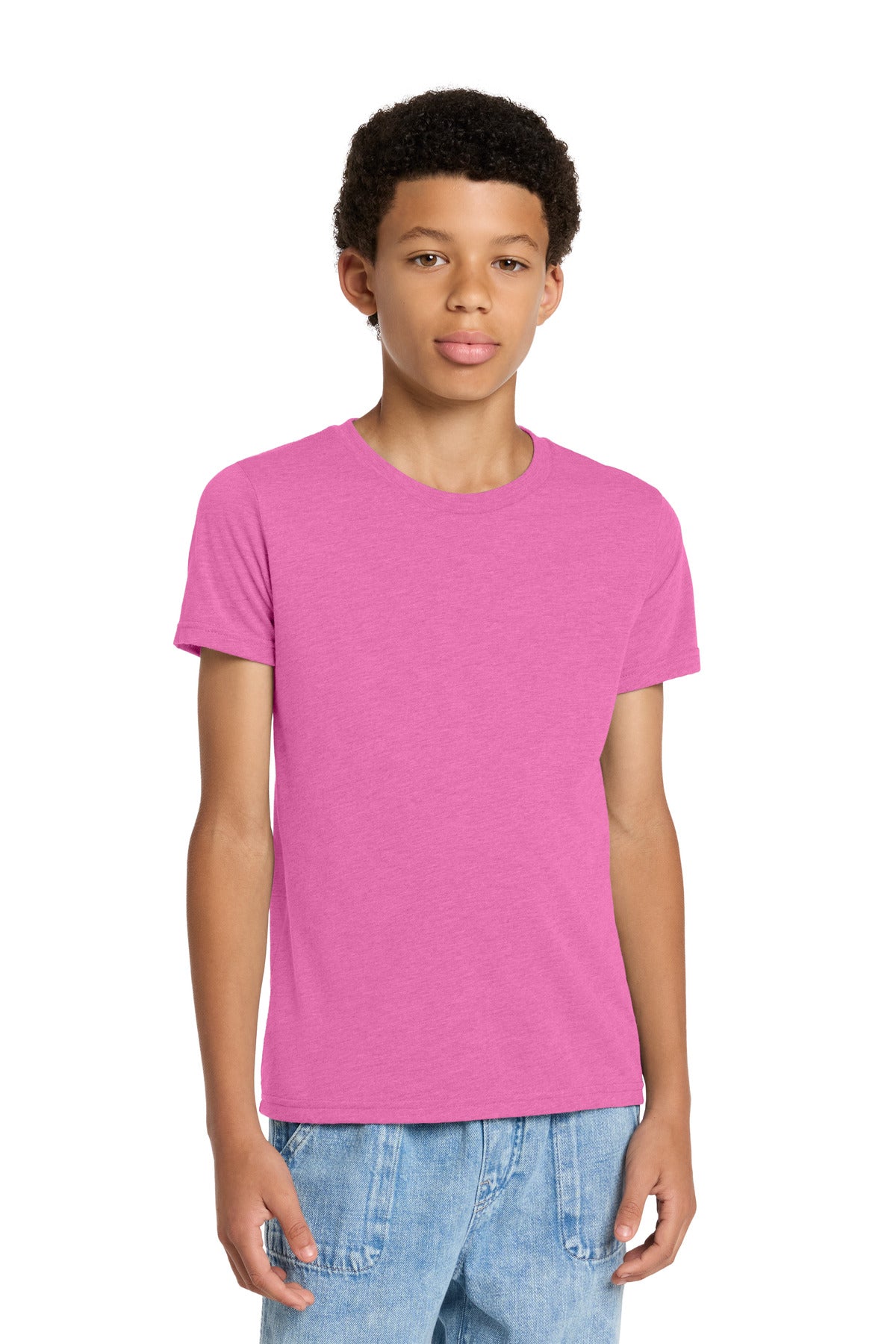 Custom logo BELLA+CANVAS ® Youth Triblend Short Sleeve Tee. BC3413Y in Charity Pink Triblend