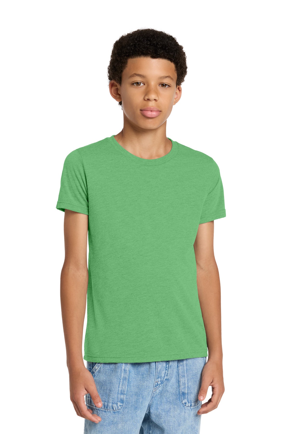 Custom logo BELLA+CANVAS ® Youth Triblend Short Sleeve Tee. BC3413Y in Green Triblend