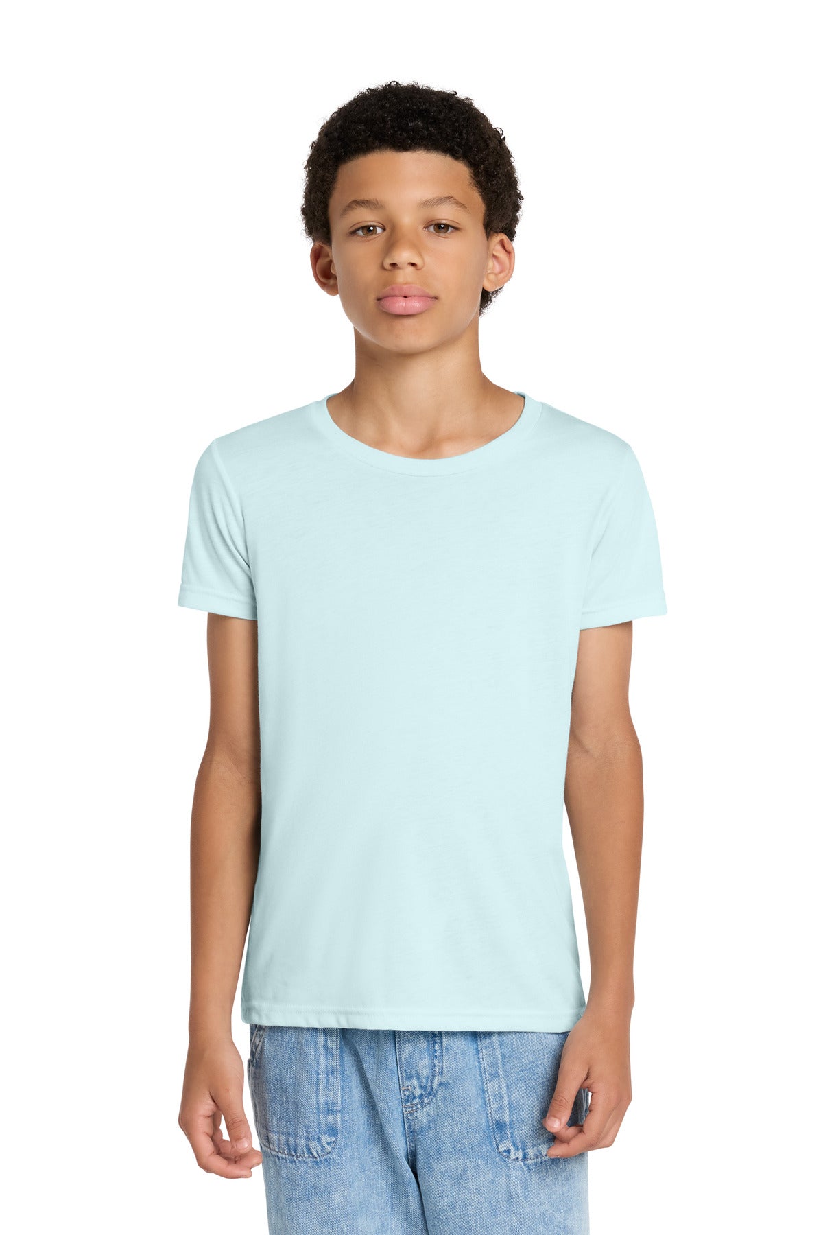 Custom logo BELLA+CANVAS ® Youth Triblend Short Sleeve Tee. BC3413Y in Ice Blue Triblend