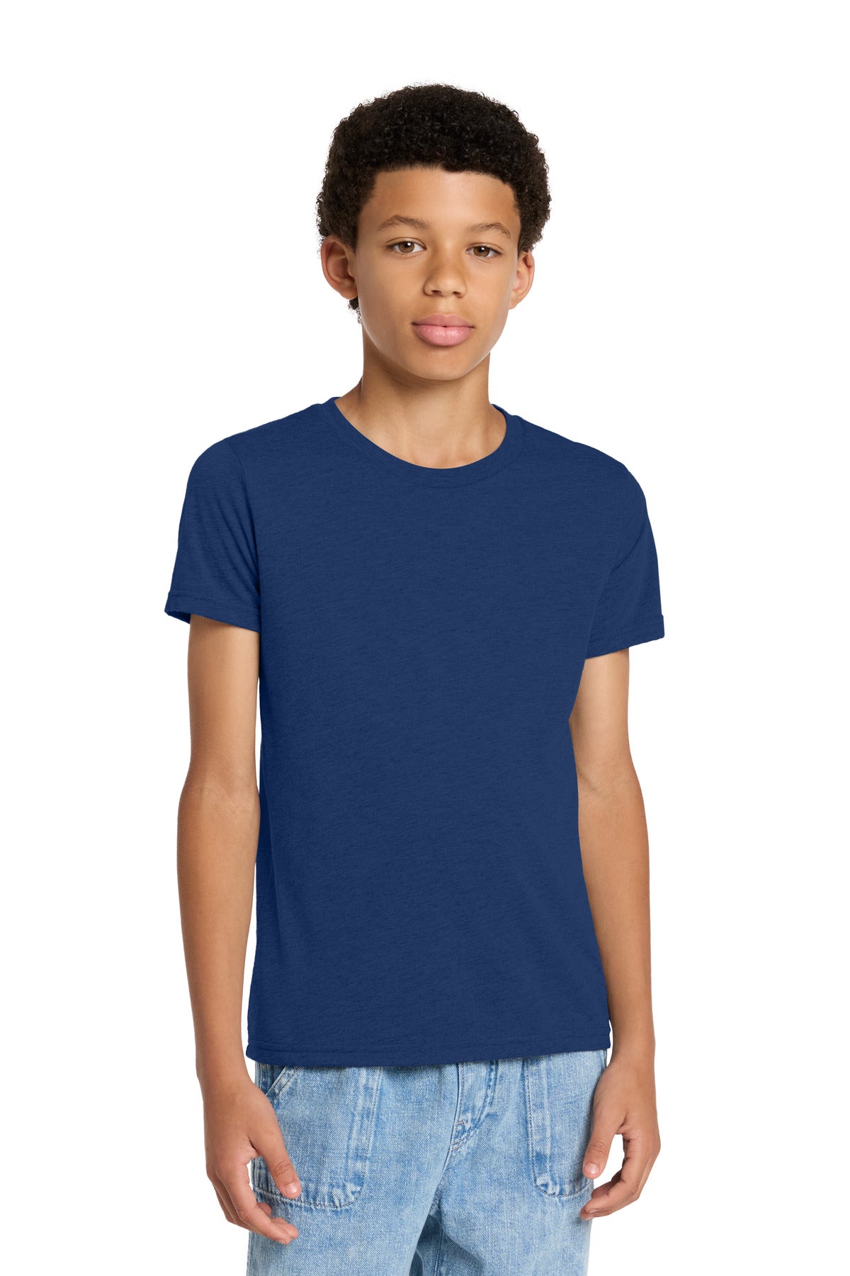 Custom logo BELLA+CANVAS ® Youth Triblend Short Sleeve Tee. BC3413Y in Navy Triblend
