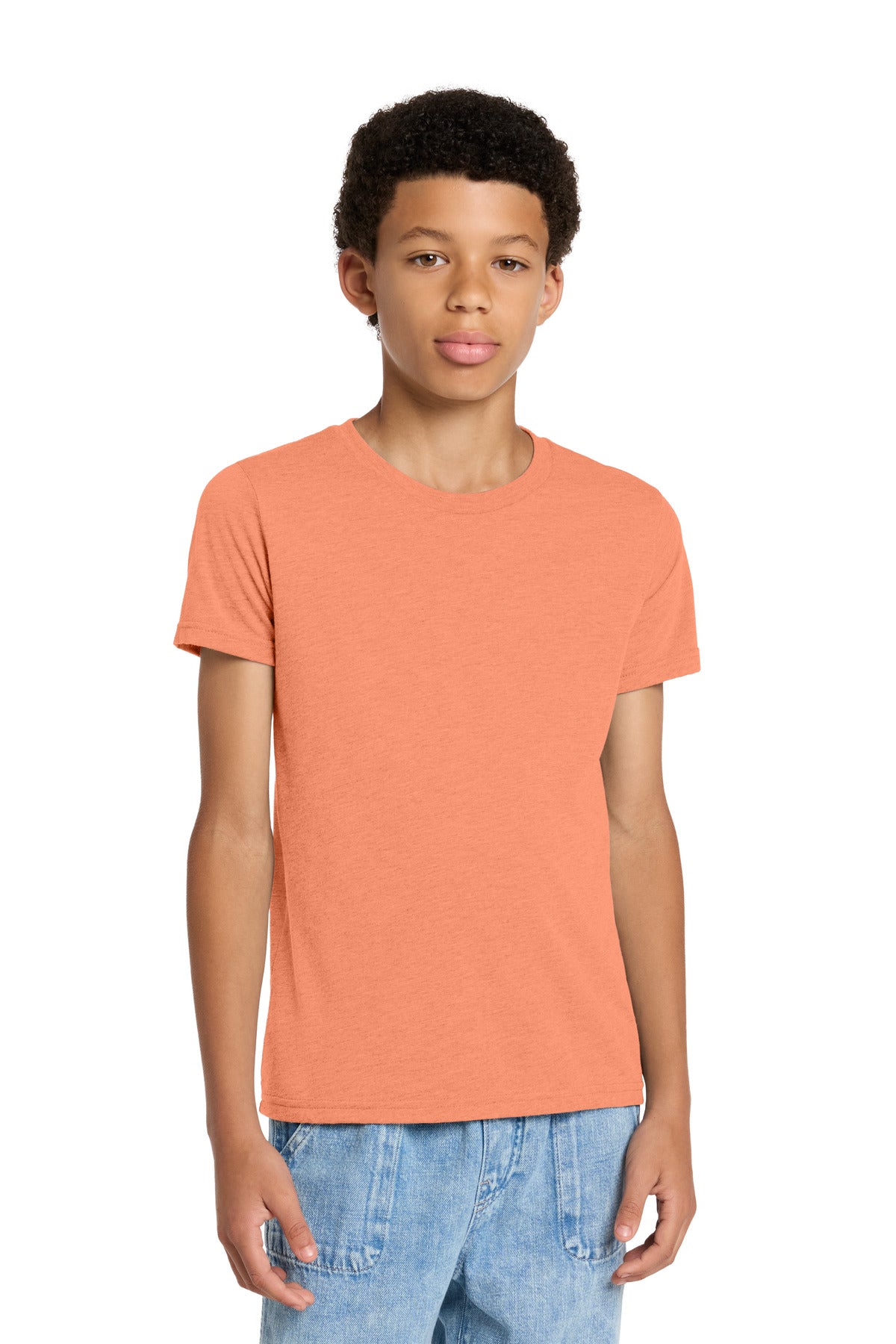 Custom logo BELLA+CANVAS ® Youth Triblend Short Sleeve Tee. BC3413Y in Orange Triblend