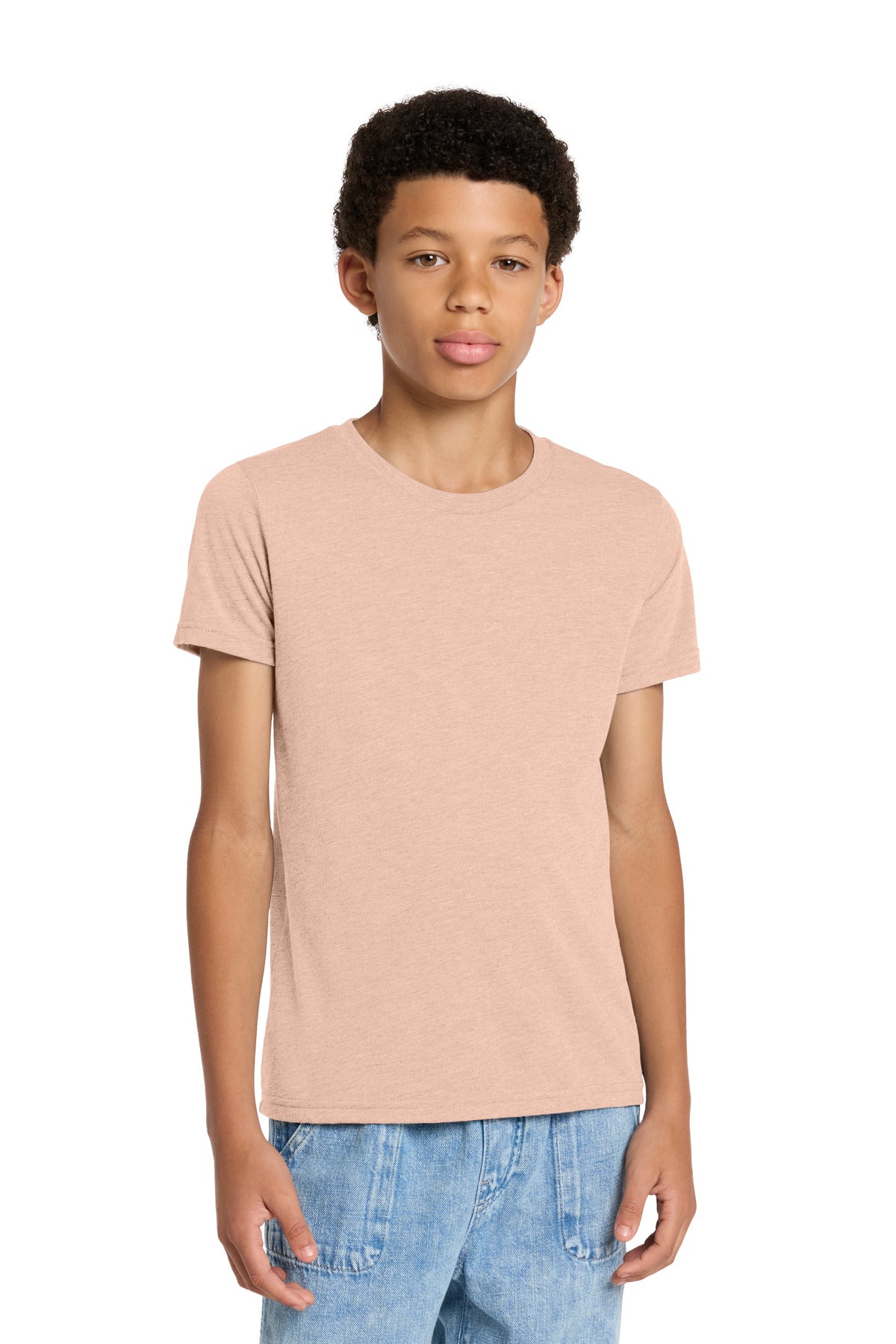 Custom logo BELLA+CANVAS ® Youth Triblend Short Sleeve Tee. BC3413Y in Peach Triblend