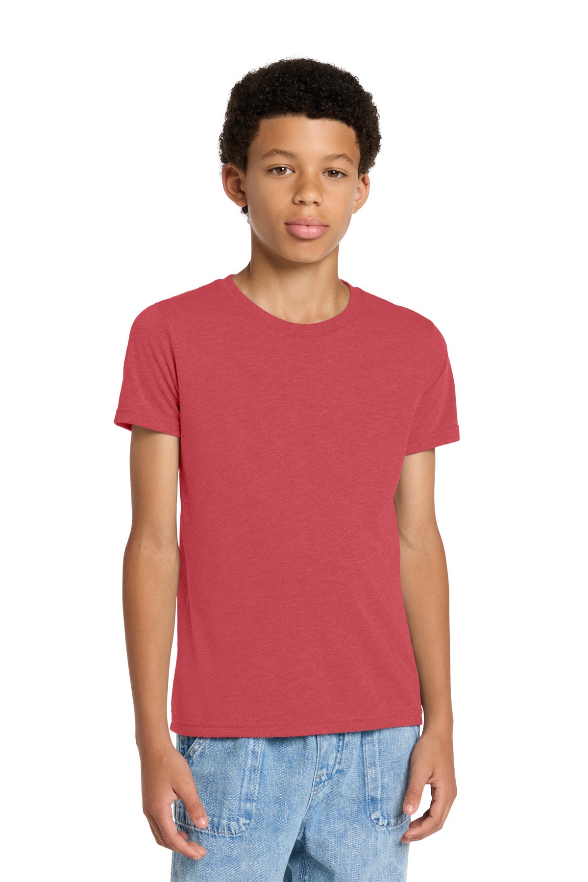 Custom logo BELLA+CANVAS ® Youth Triblend Short Sleeve Tee. BC3413Y in Red Triblend