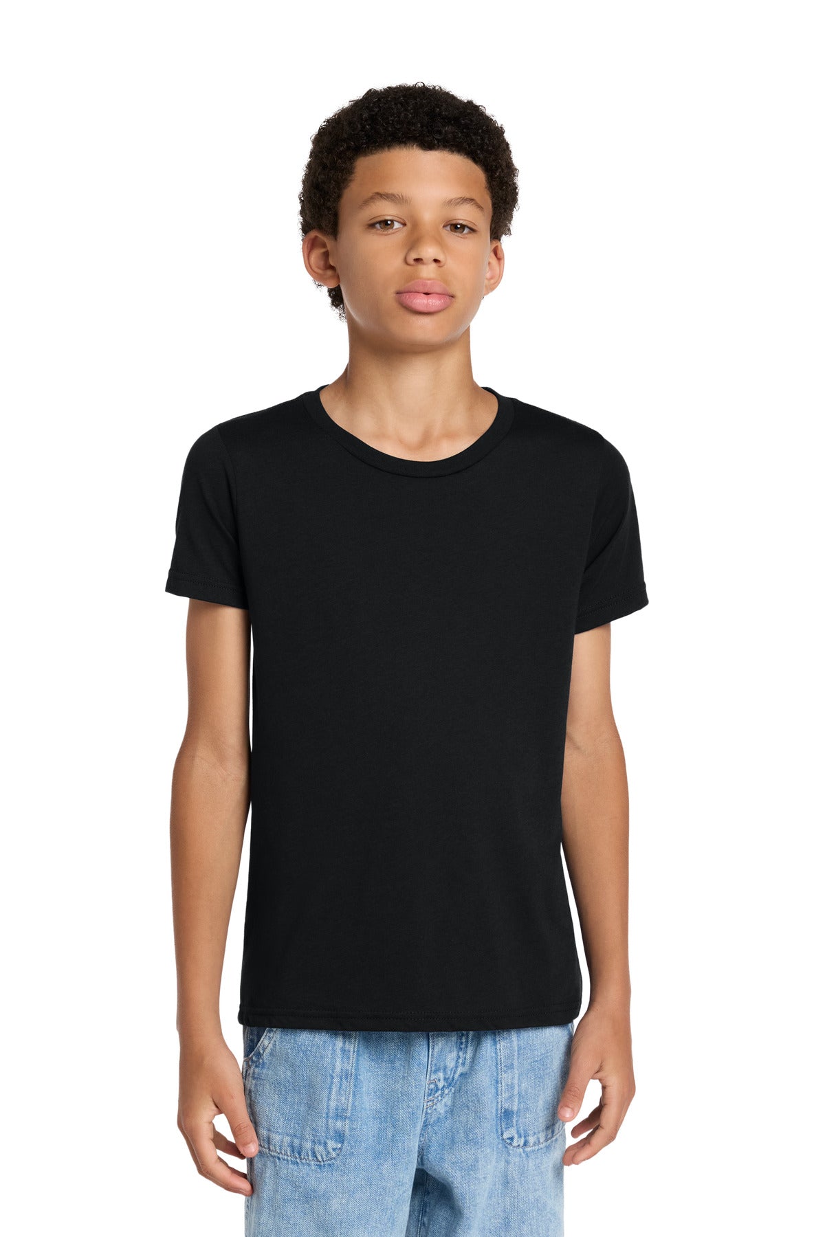 Custom logo BELLA+CANVAS ® Youth Triblend Short Sleeve Tee. BC3413Y in Solid Black Triblend