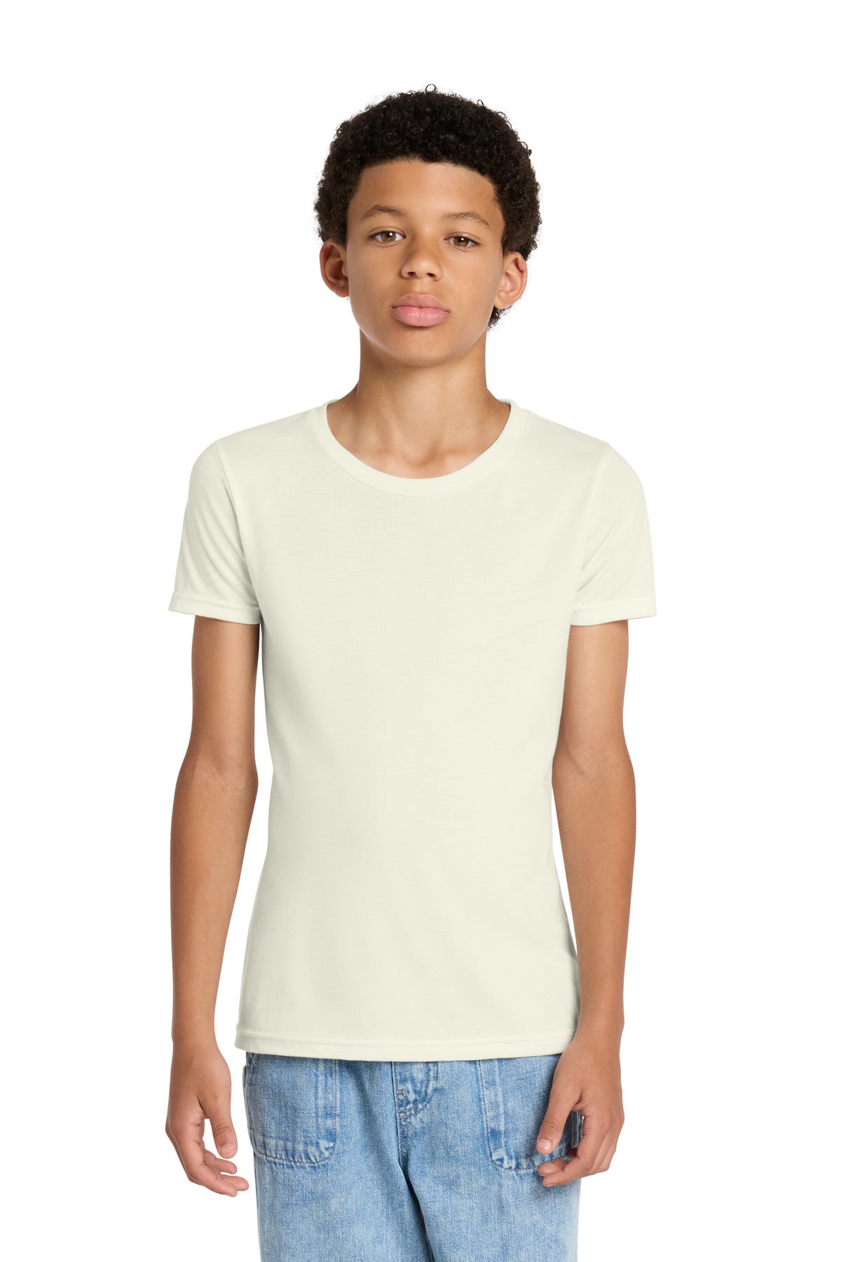 Custom logo BELLA+CANVAS ® Youth Triblend Short Sleeve Tee. BC3413Y in Solid Natural Triblend