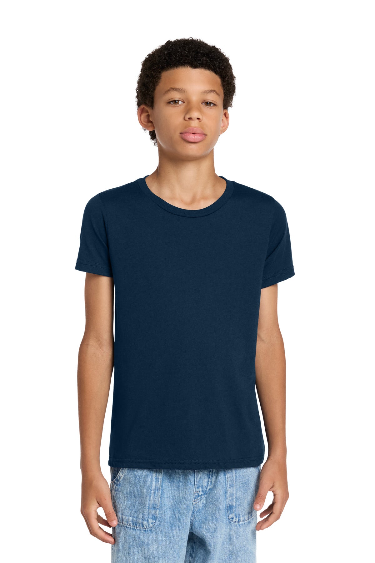 Custom logo BELLA+CANVAS ® Youth Triblend Short Sleeve Tee. BC3413Y in Solid Navy Triblend