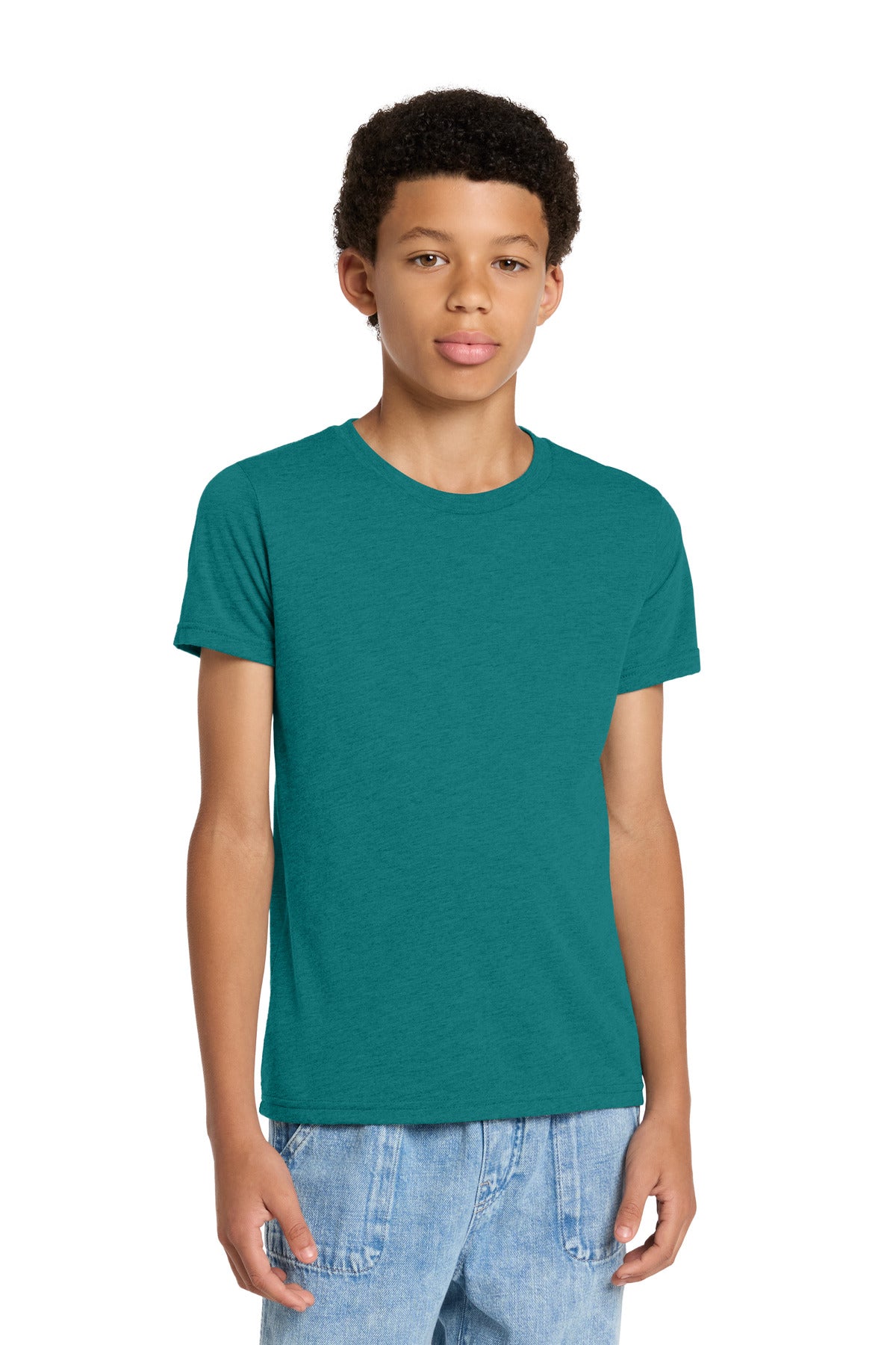 Custom logo BELLA+CANVAS ® Youth Triblend Short Sleeve Tee. BC3413Y in Teal Triblend