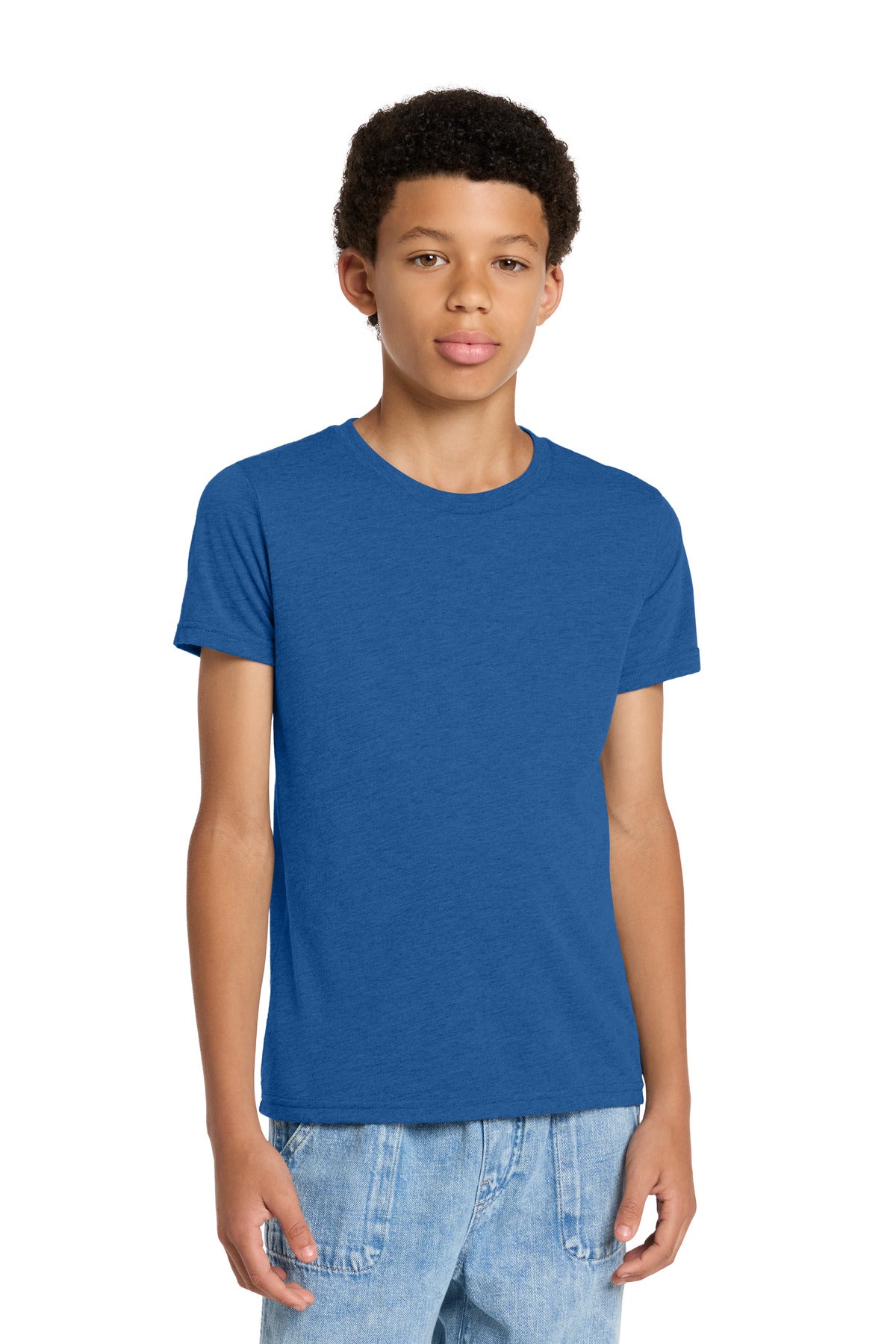 Custom logo BELLA+CANVAS ® Youth Triblend Short Sleeve Tee. BC3413Y in True Royal Triblend