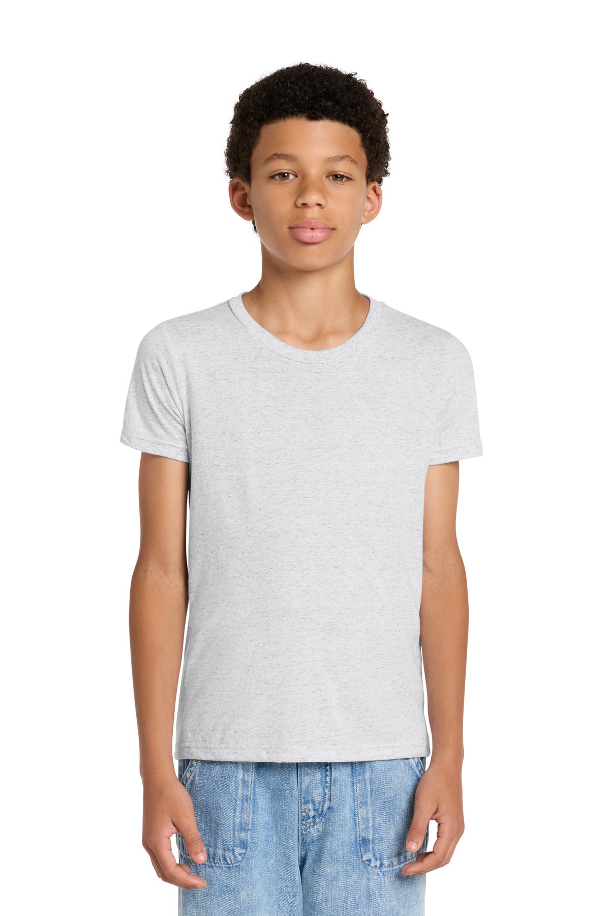 Custom logo BELLA+CANVAS ® Youth Triblend Short Sleeve Tee. BC3413Y in White Fleck Triblend