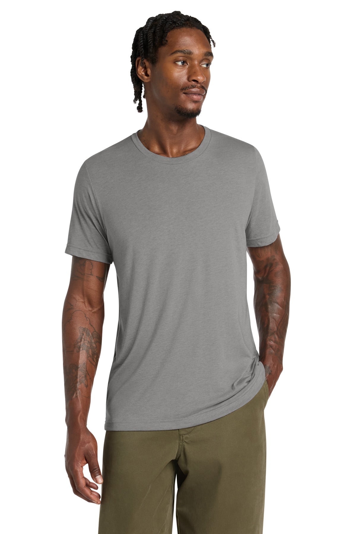 Custom logo BELLA+CANVAS ® Unisex Triblend Short Sleeve Tee. BC3413 in Athletic Grey Triblend