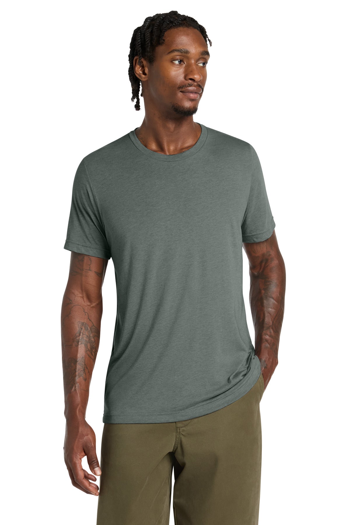 Custom logo BELLA+CANVAS ® Unisex Triblend Short Sleeve Tee. BC3413 in Blue Storm Triblend
