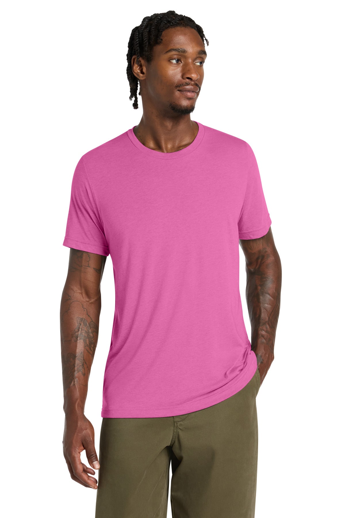 Custom logo BELLA+CANVAS ® Unisex Triblend Short Sleeve Tee. BC3413 in Charity Pink Triblend