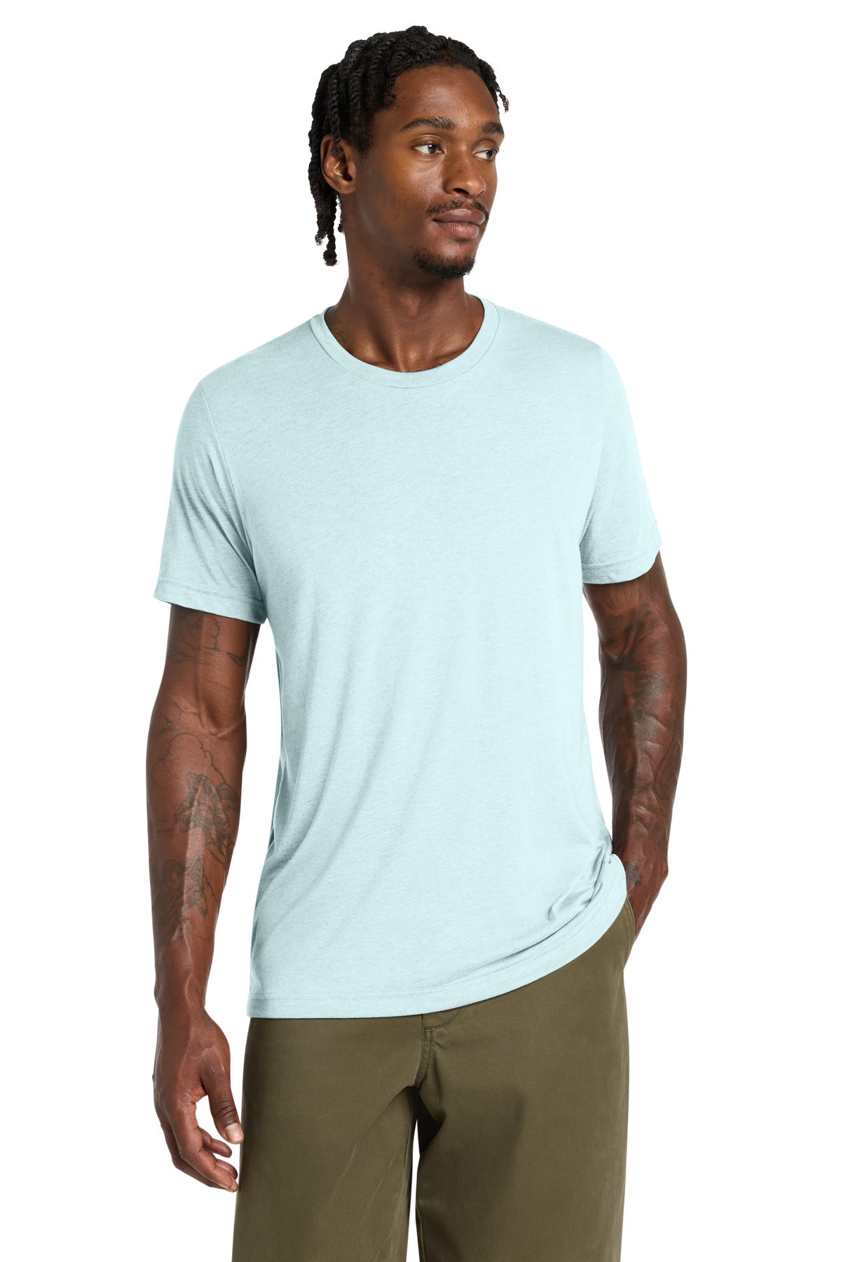 Custom logo BELLA+CANVAS ® Unisex Triblend Short Sleeve Tee. BC3413 in Ice Blue Triblend