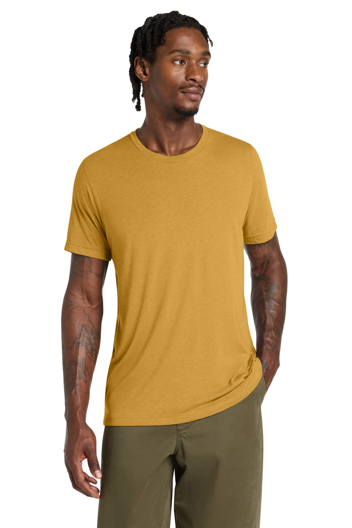 Custom logo BELLA+CANVAS ® Unisex Triblend Short Sleeve Tee. BC3413 in Mustard Triblend