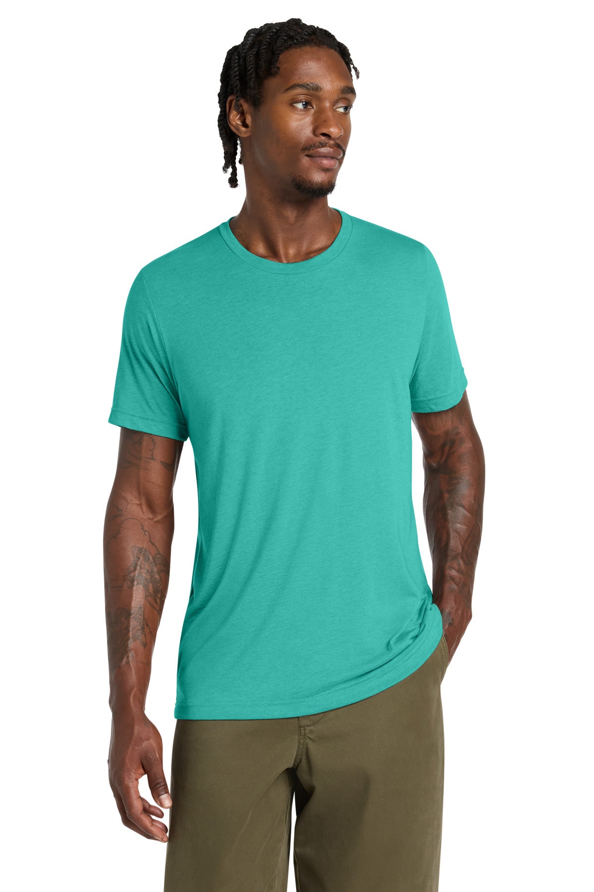 Custom logo BELLA+CANVAS ® Unisex Triblend Short Sleeve Tee. BC3413 in Sea Green Triblend