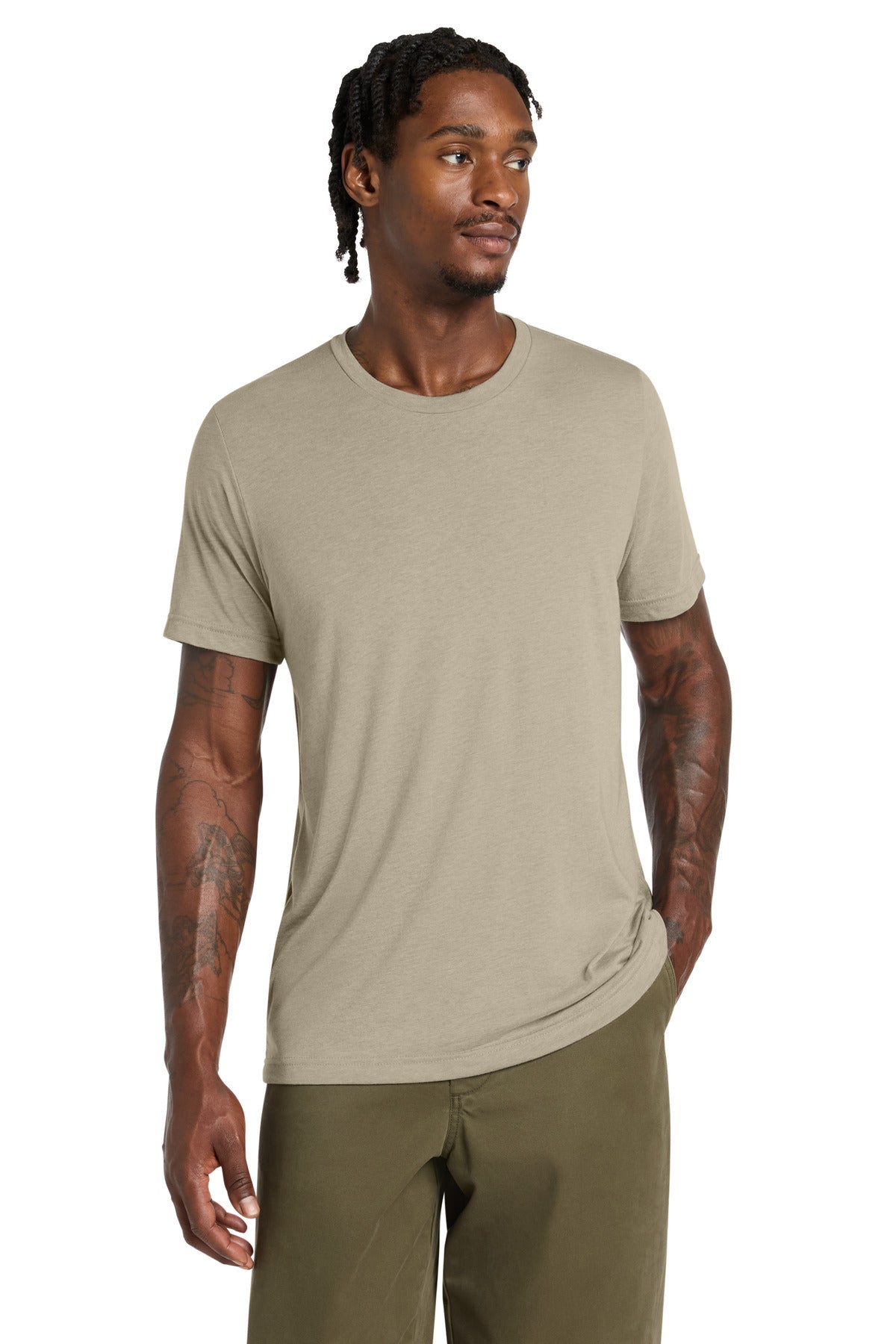 Custom logo BELLA+CANVAS ® Unisex Triblend Short Sleeve Tee. BC3413 in Tan Triblend