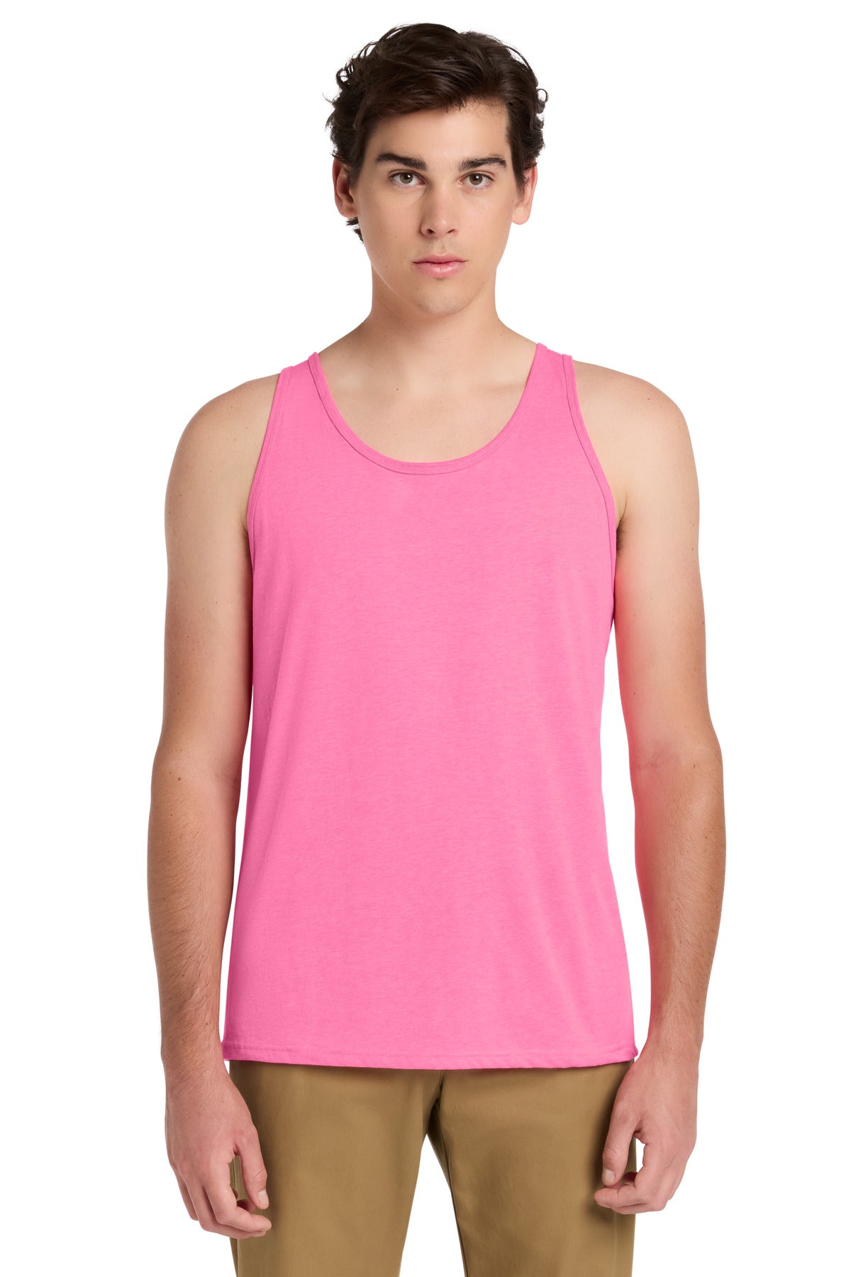 Custom logo BELLA+CANVAS® Unisex Heather CVC Tank BC3480CVC in Neon Pink