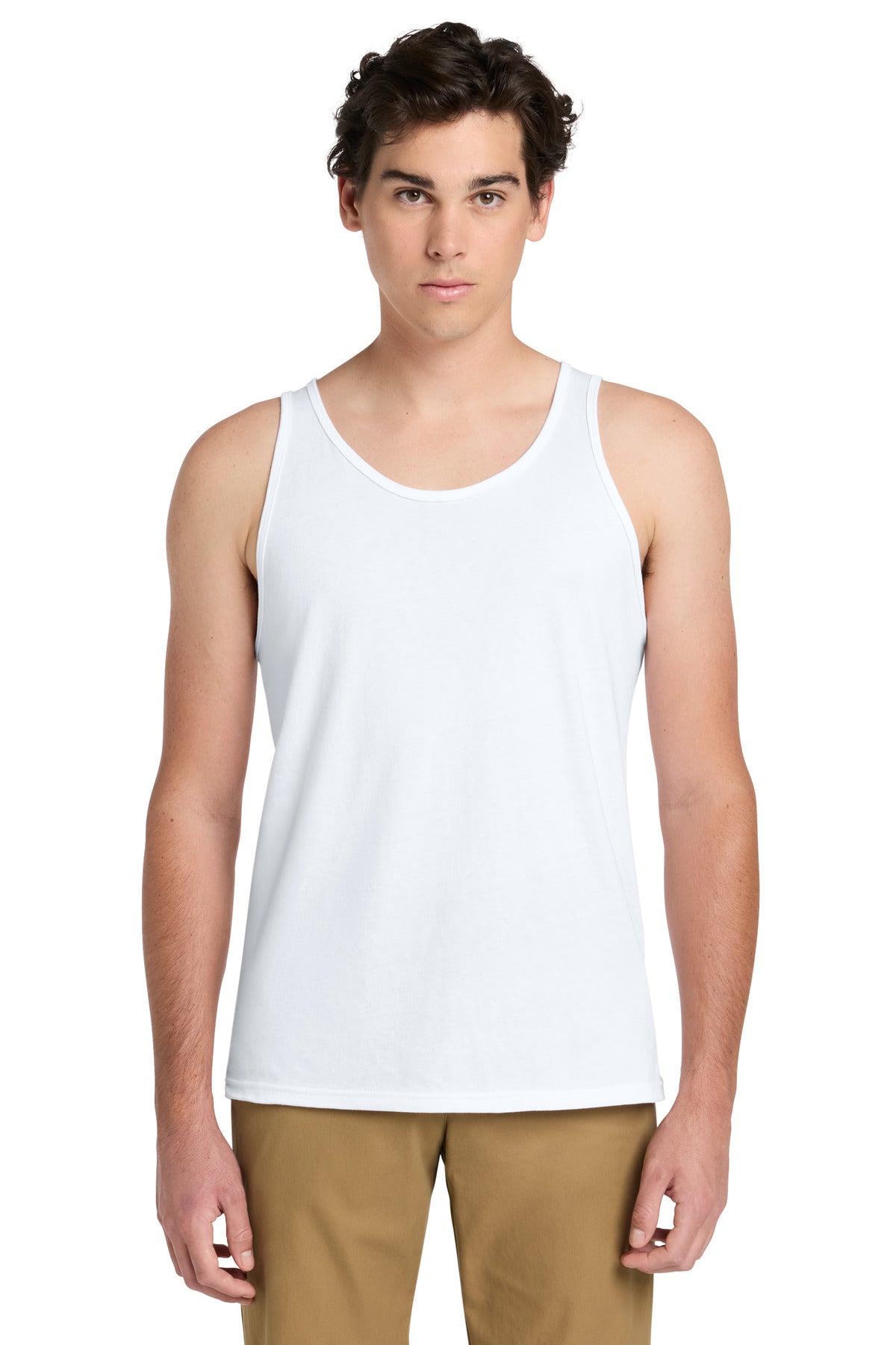Custom logo BELLA+CANVAS® Unisex Heather CVC Tank BC3480CVC in Solid White Blend