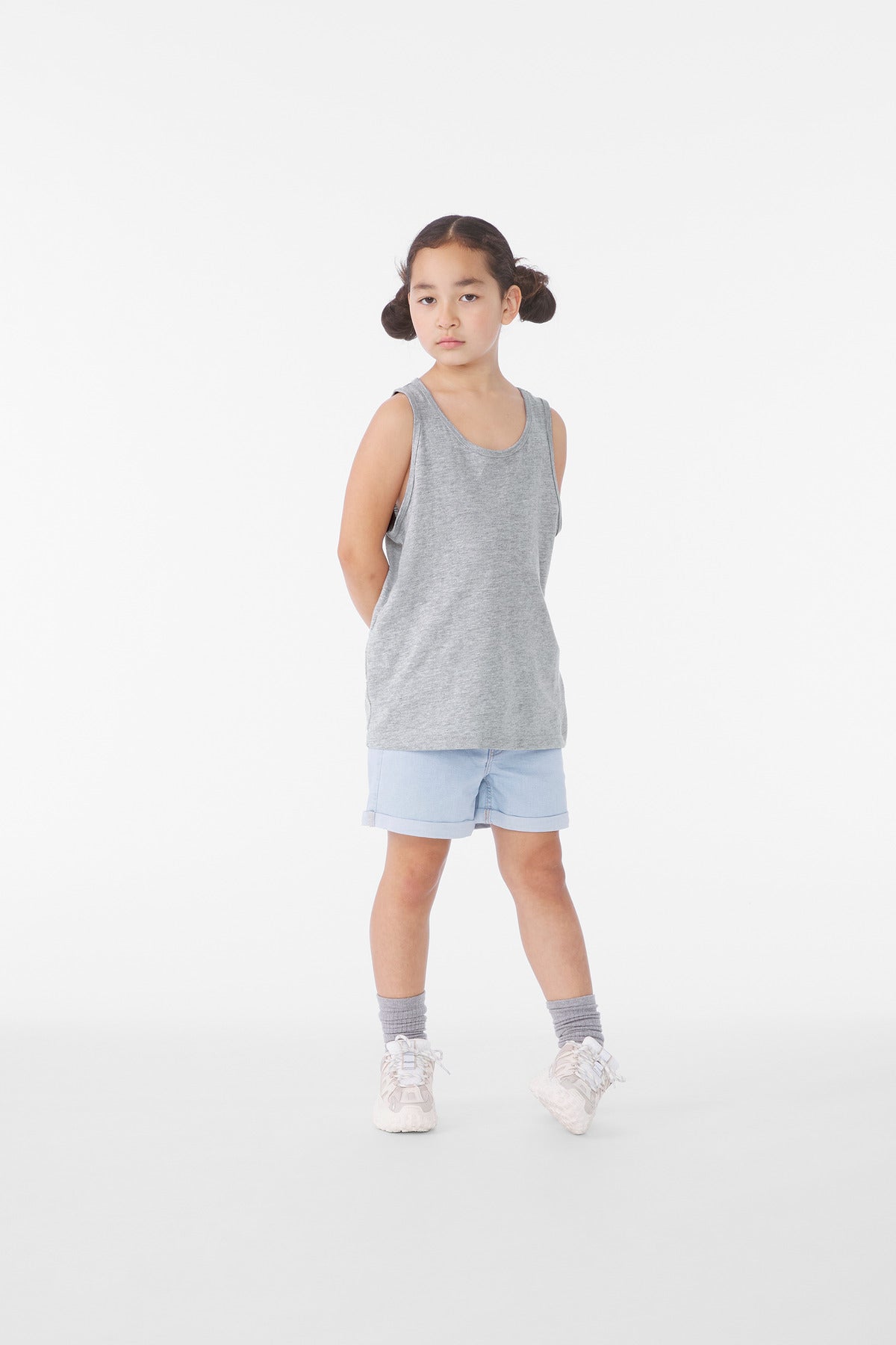 Custom logo BELLA+CANVAS® Youth Heather CVC Tank BC3480YCVC in Athletic Heather