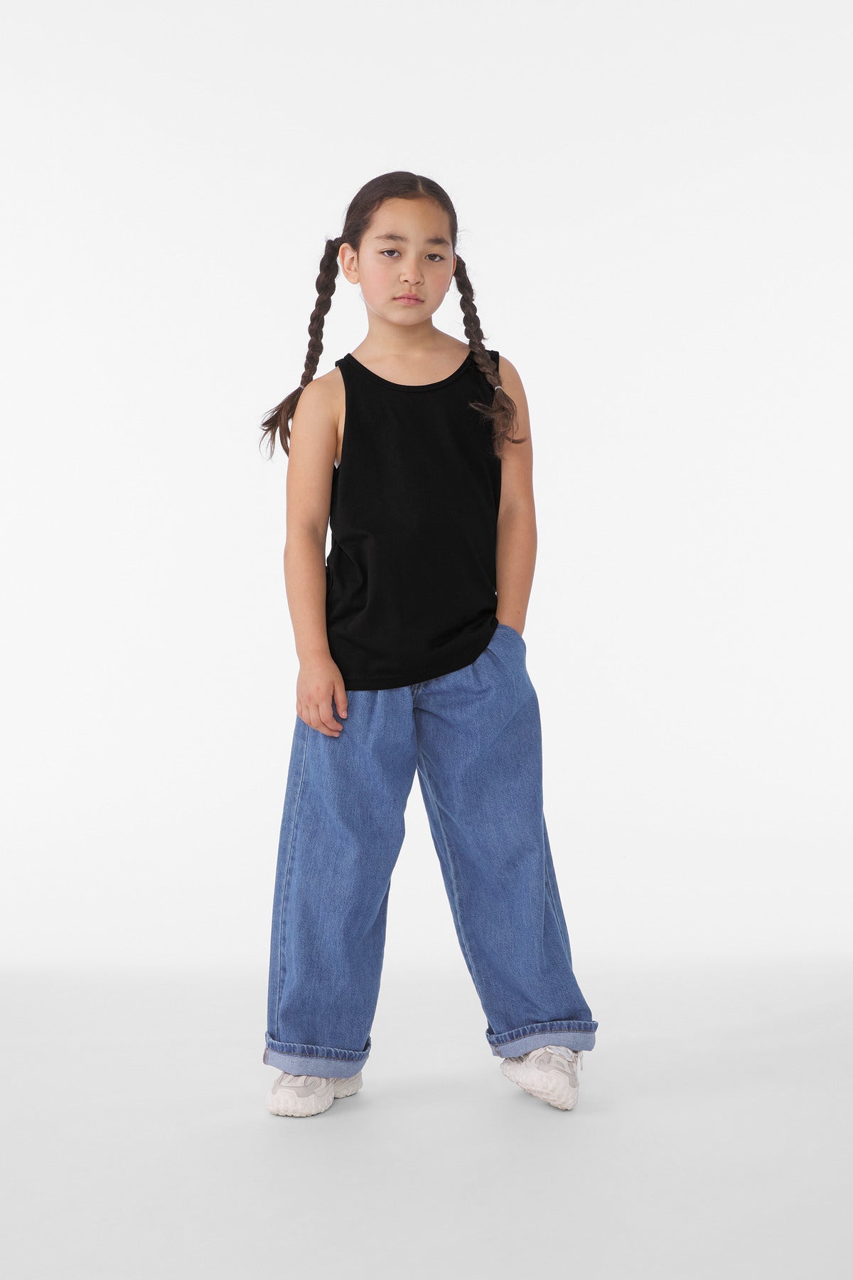Custom logo BELLA+CANVAS® Youth Heather CVC Tank BC3480YCVC in Solid Black Blend