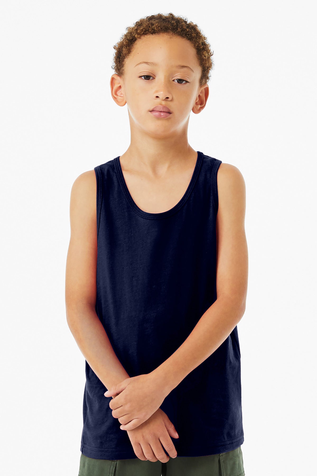 Custom logo BELLA+CANVAS® Youth Jersey Tank BC3480Y in Navy