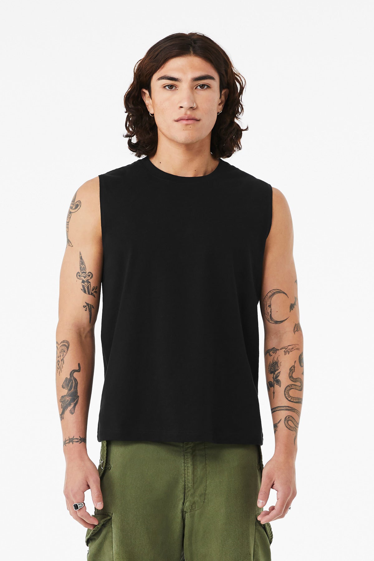 Custom logo BELLA+CANVAS® Unisex Jersey Muscle Tank BC3483 in Black