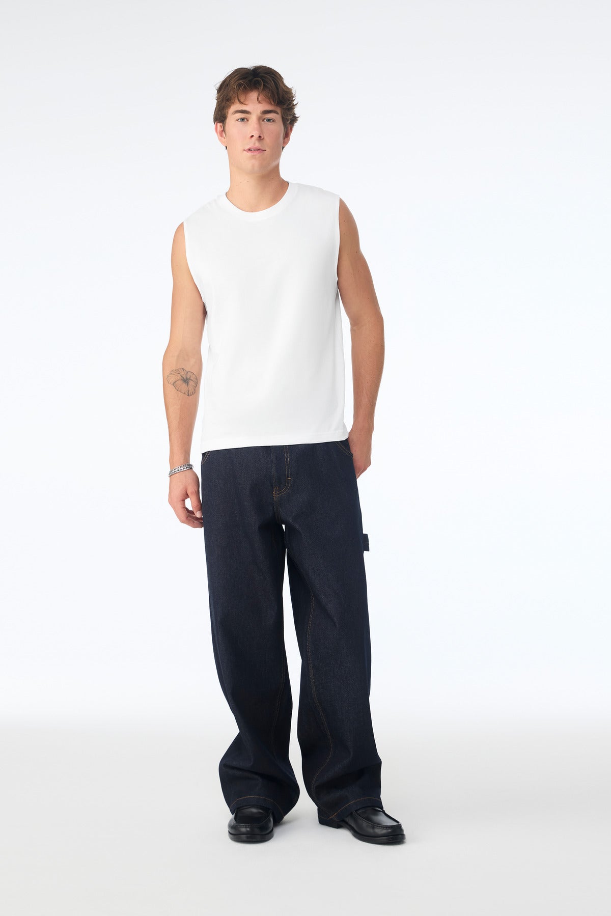 Custom logo BELLA+CANVAS® Unisex Jersey Muscle Tank BC3483 in White