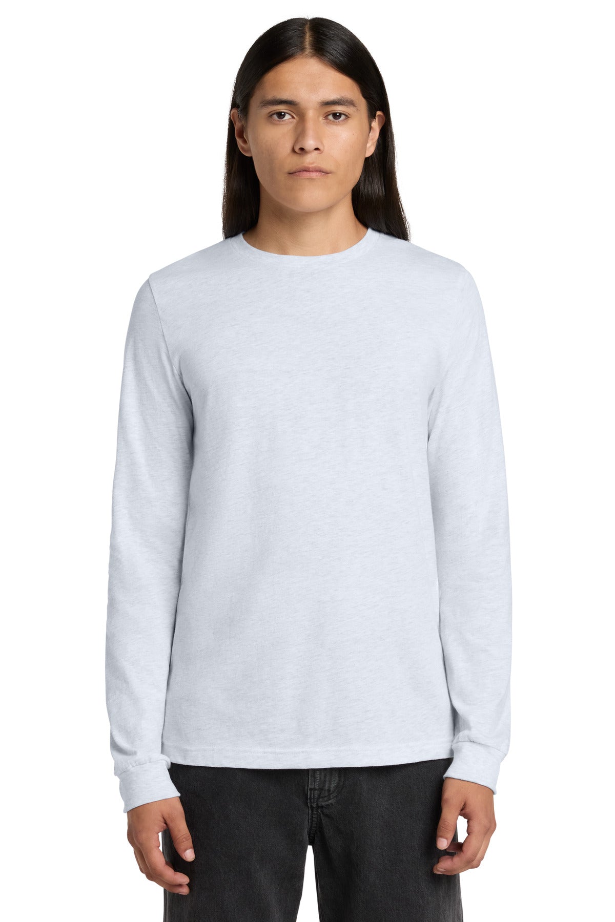 Custom logo BELLA+CANVAS ® Unisex Jersey Long Sleeve Tee. BC3501 in Ash