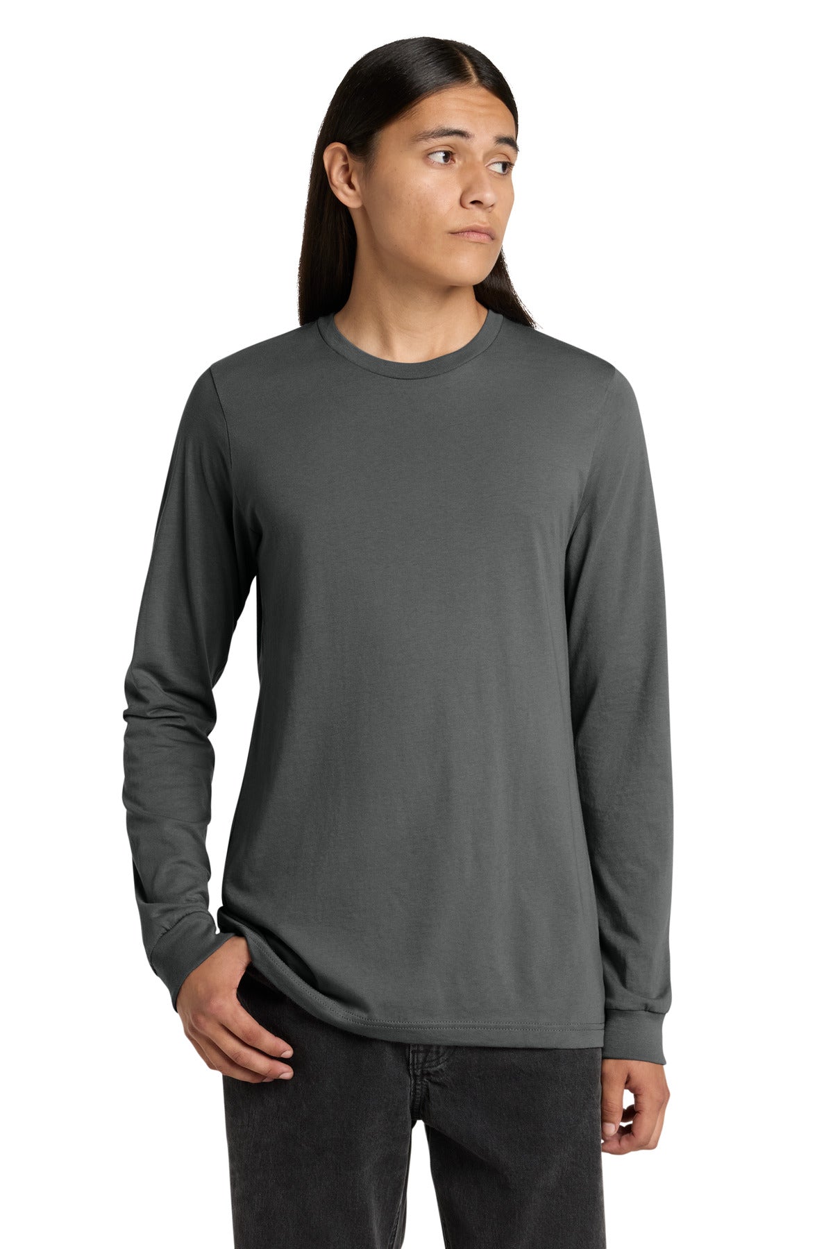 Custom logo BELLA+CANVAS ® Unisex Jersey Long Sleeve Tee. BC3501 in Asphalt