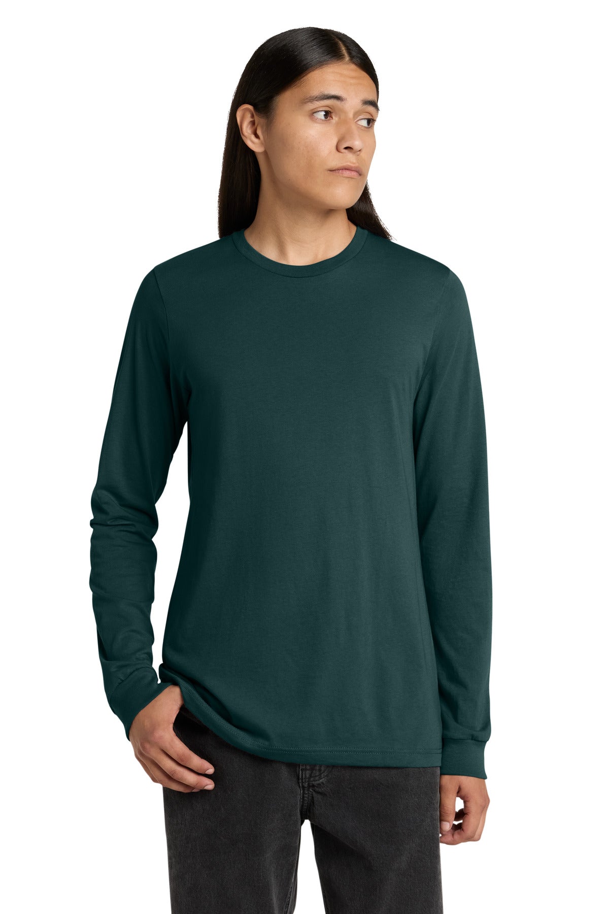 Custom logo BELLA+CANVAS ® Unisex Jersey Long Sleeve Tee. BC3501 in Atlantic