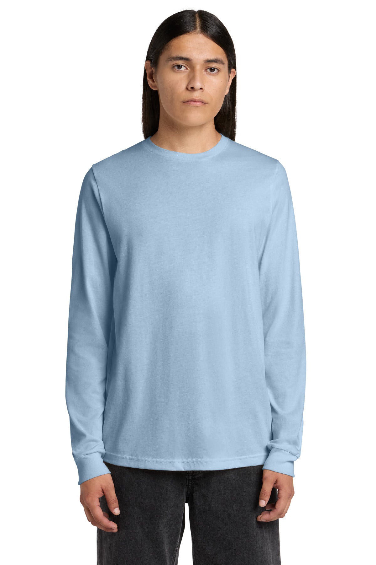 Custom logo BELLA+CANVAS ® Unisex Jersey Long Sleeve Tee. BC3501 in Baby Blue