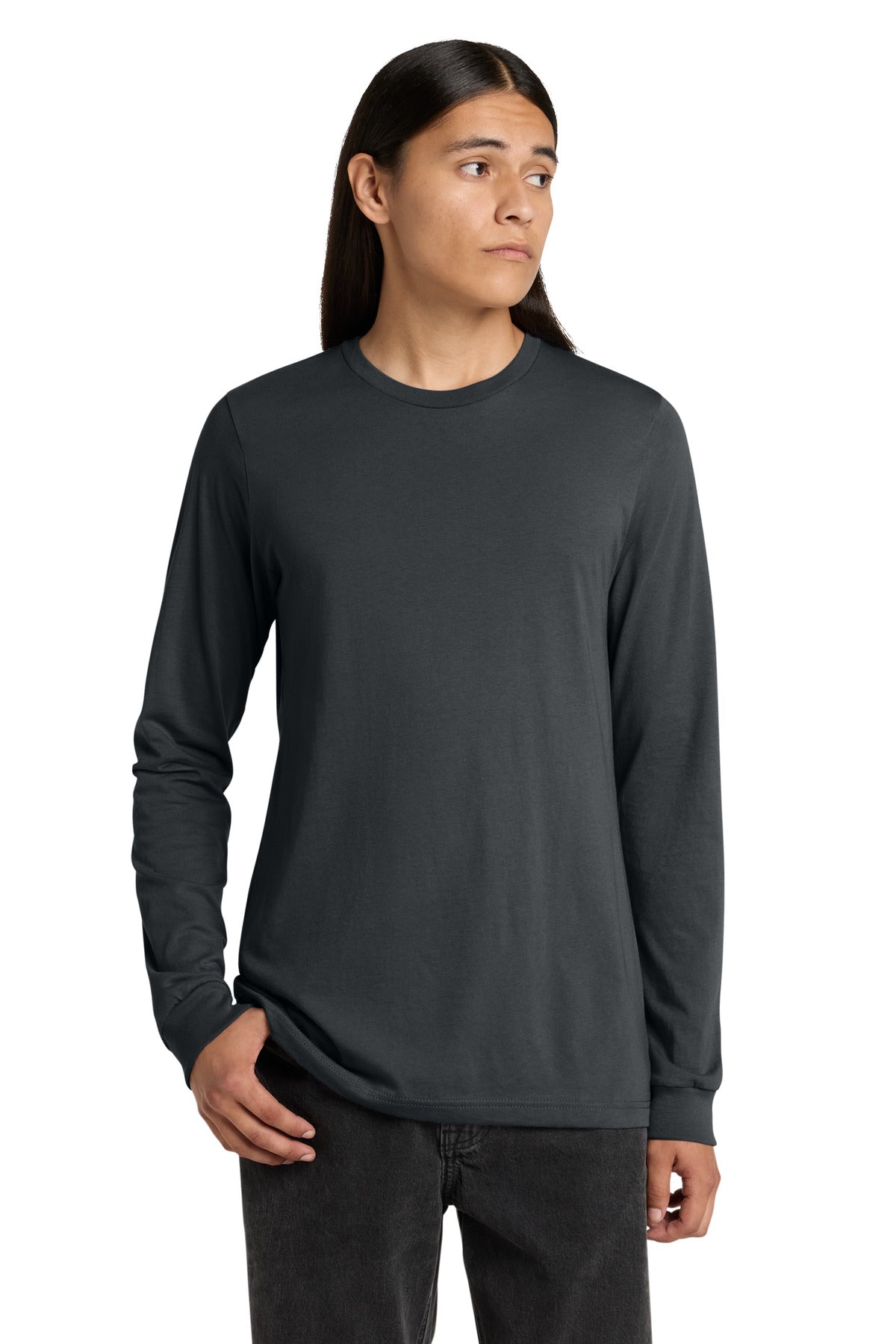 Custom logo BELLA+CANVAS ® Unisex Jersey Long Sleeve Tee. BC3501 in Dark Grey