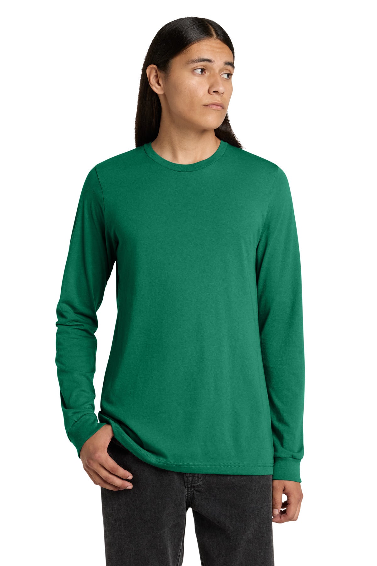 Custom logo BELLA+CANVAS ® Unisex Jersey Long Sleeve Tee. BC3501 in Kelly