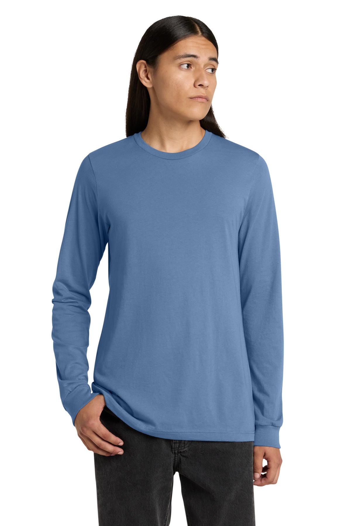 Custom logo BELLA+CANVAS ® Unisex Jersey Long Sleeve Tee. BC3501 in Lavender Blue