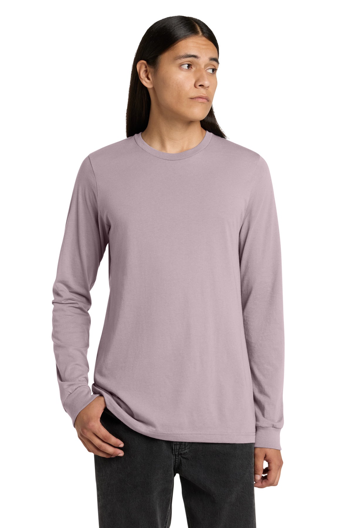 Custom logo BELLA+CANVAS ® Unisex Jersey Long Sleeve Tee. BC3501 in Light Violet
