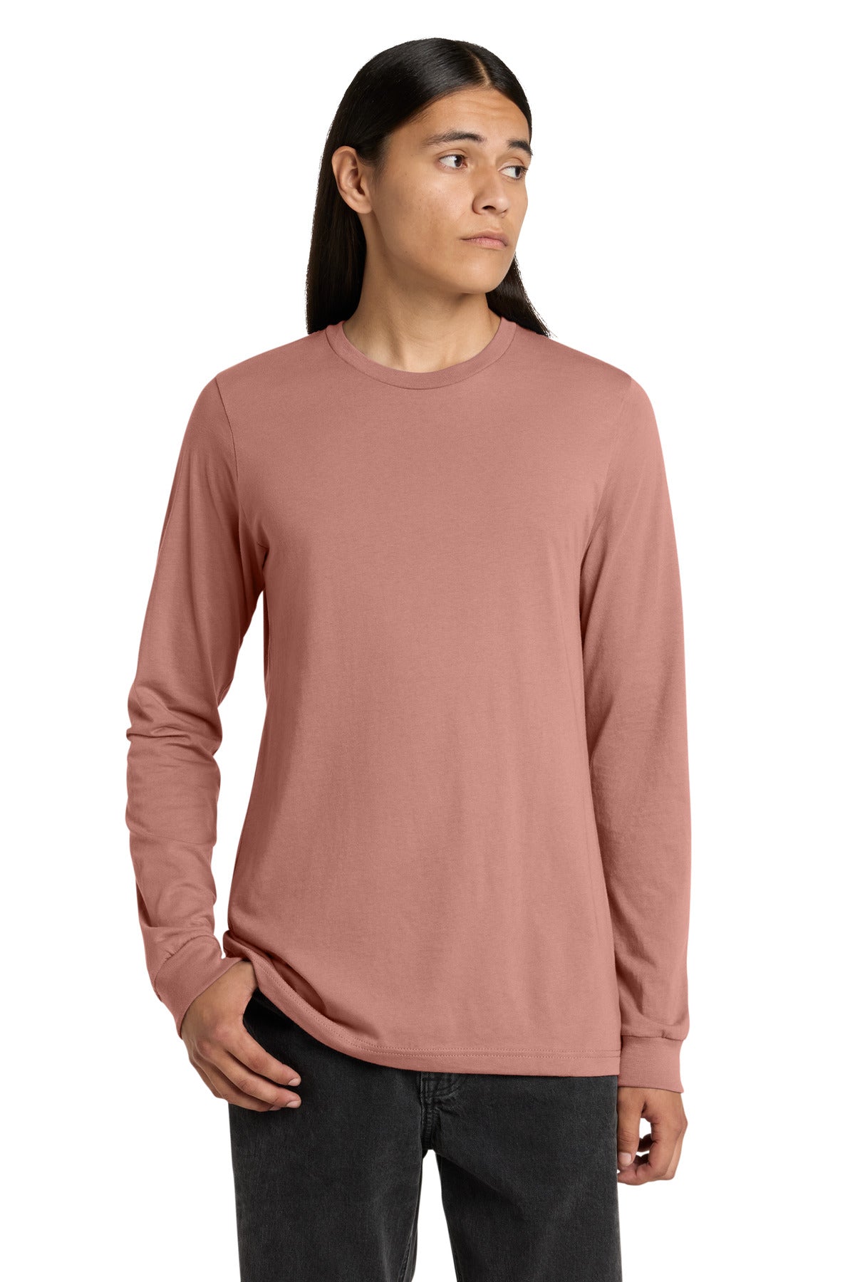 Custom logo BELLA+CANVAS ® Unisex Jersey Long Sleeve Tee. BC3501 in Mauve