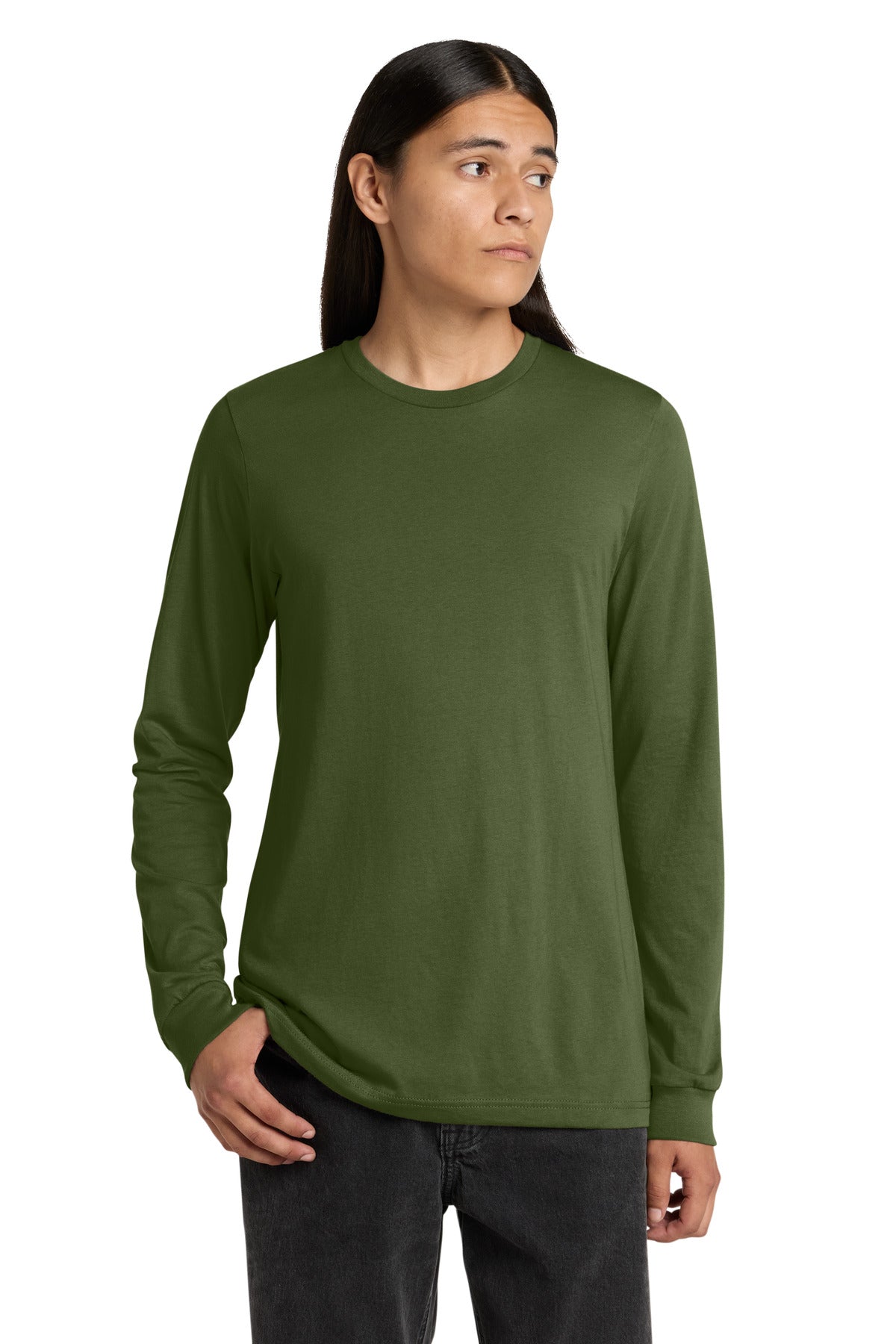 Custom logo BELLA+CANVAS ® Unisex Jersey Long Sleeve Tee. BC3501 in Olive