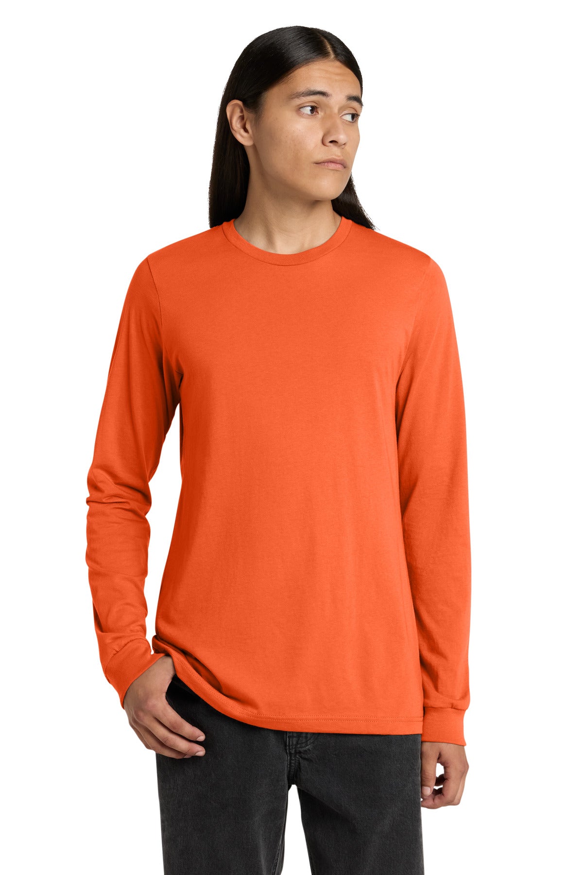 Custom logo BELLA+CANVAS ® Unisex Jersey Long Sleeve Tee. BC3501 in Orange
